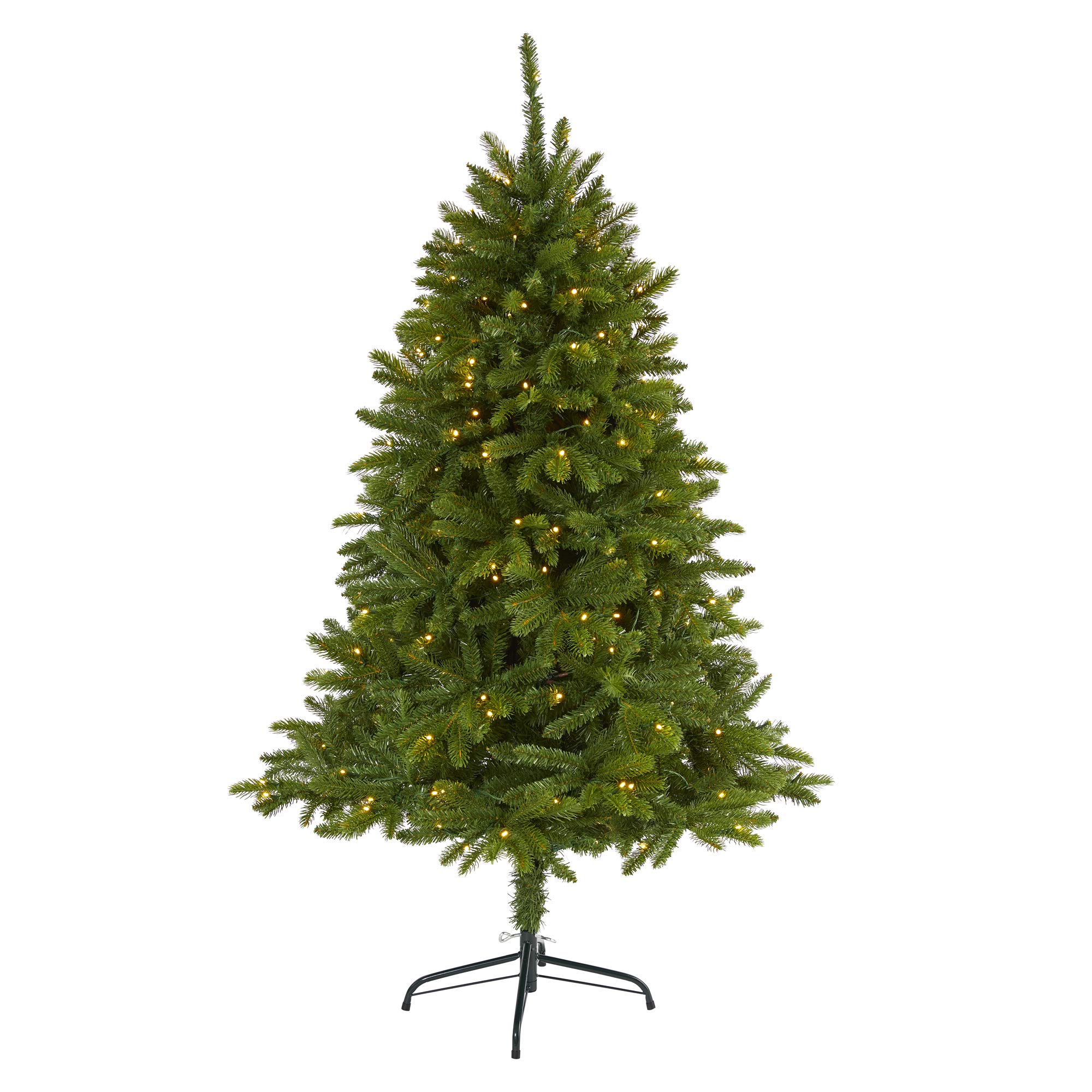 Nearly Natural 5ft Sierra Spruce Artificial Christmas Tree with 200 Clear LED Lights - Realistic Holiday Decor for Home, Office & Party Decoration
