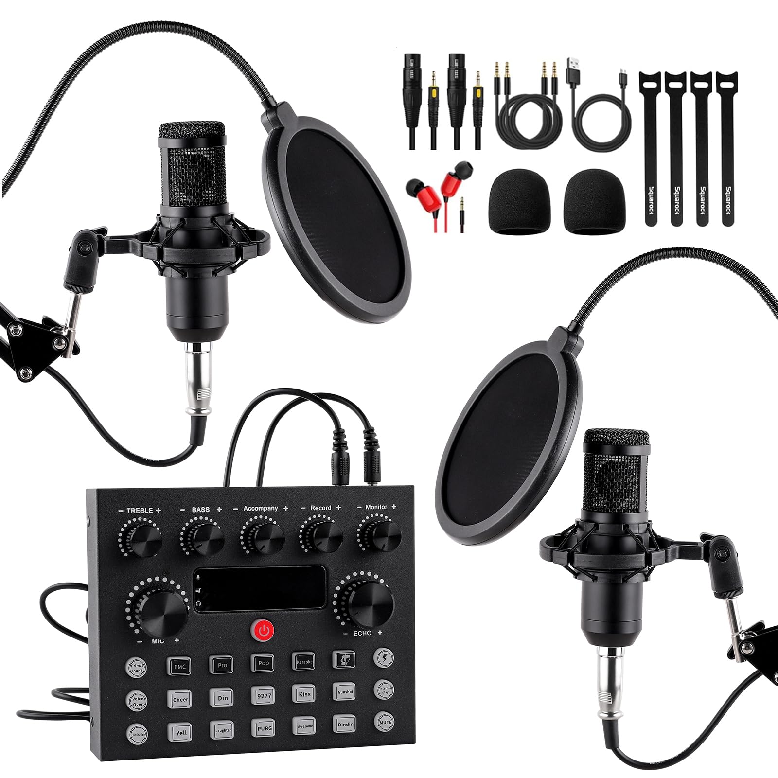 Professional Podcast Equipment Bundle - Audio Interface, DJ Mixer & Condenser Mic for PC, Phone, Laptop - Ideal for Recording, Live Streaming, Gaming & Home Studio Setup