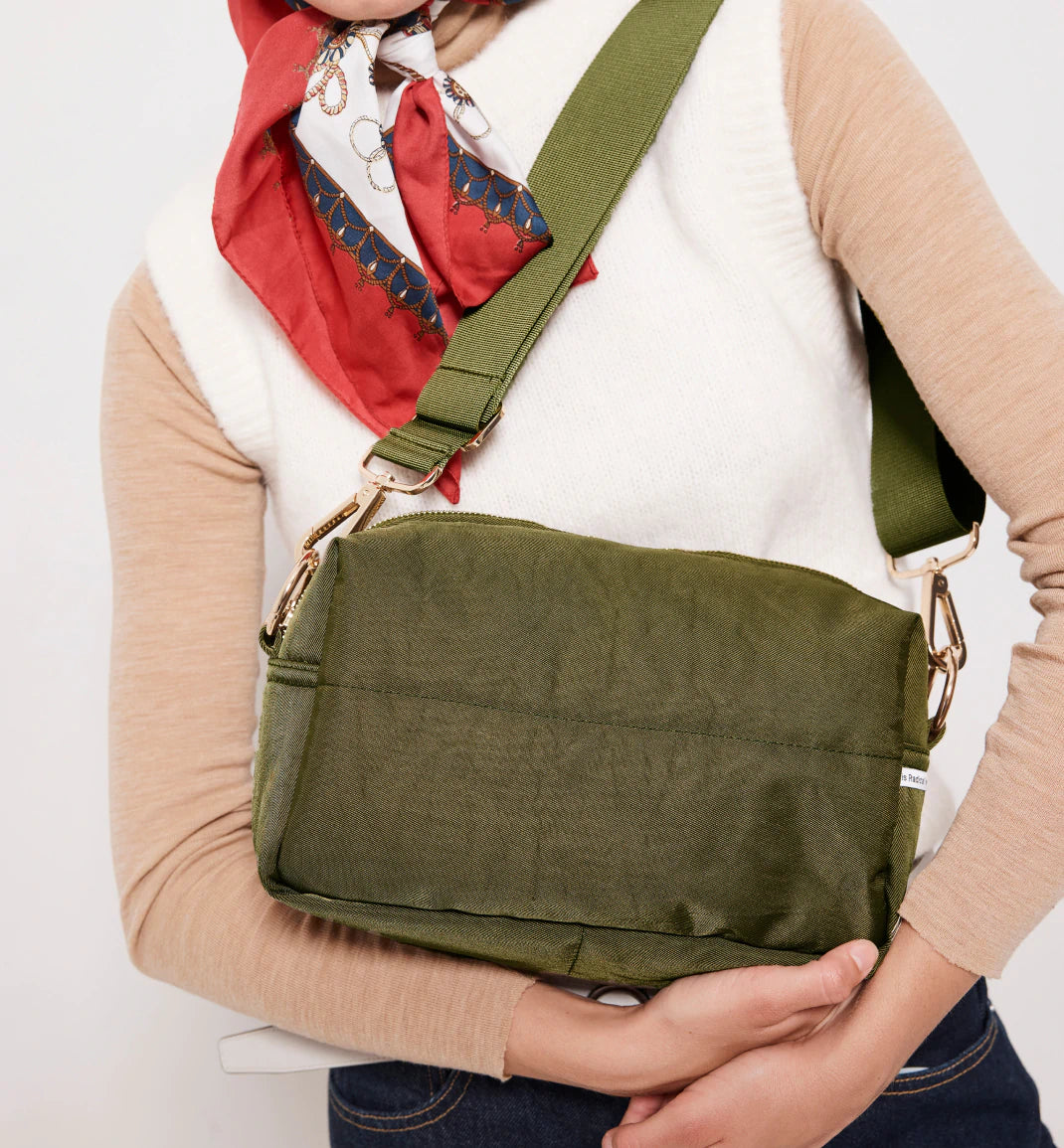 North Star Nylon Clutch Bag for Women | Olive Green Crossbody Purse | Perfect for Work, Travel & Everyday Use