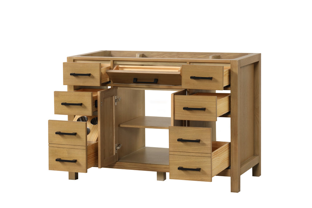 47.5 Inch Modern Single Bathroom Vanity in Desert Oak Finish - Perfect for Small Bathrooms, Powder Rooms & Home Renovations