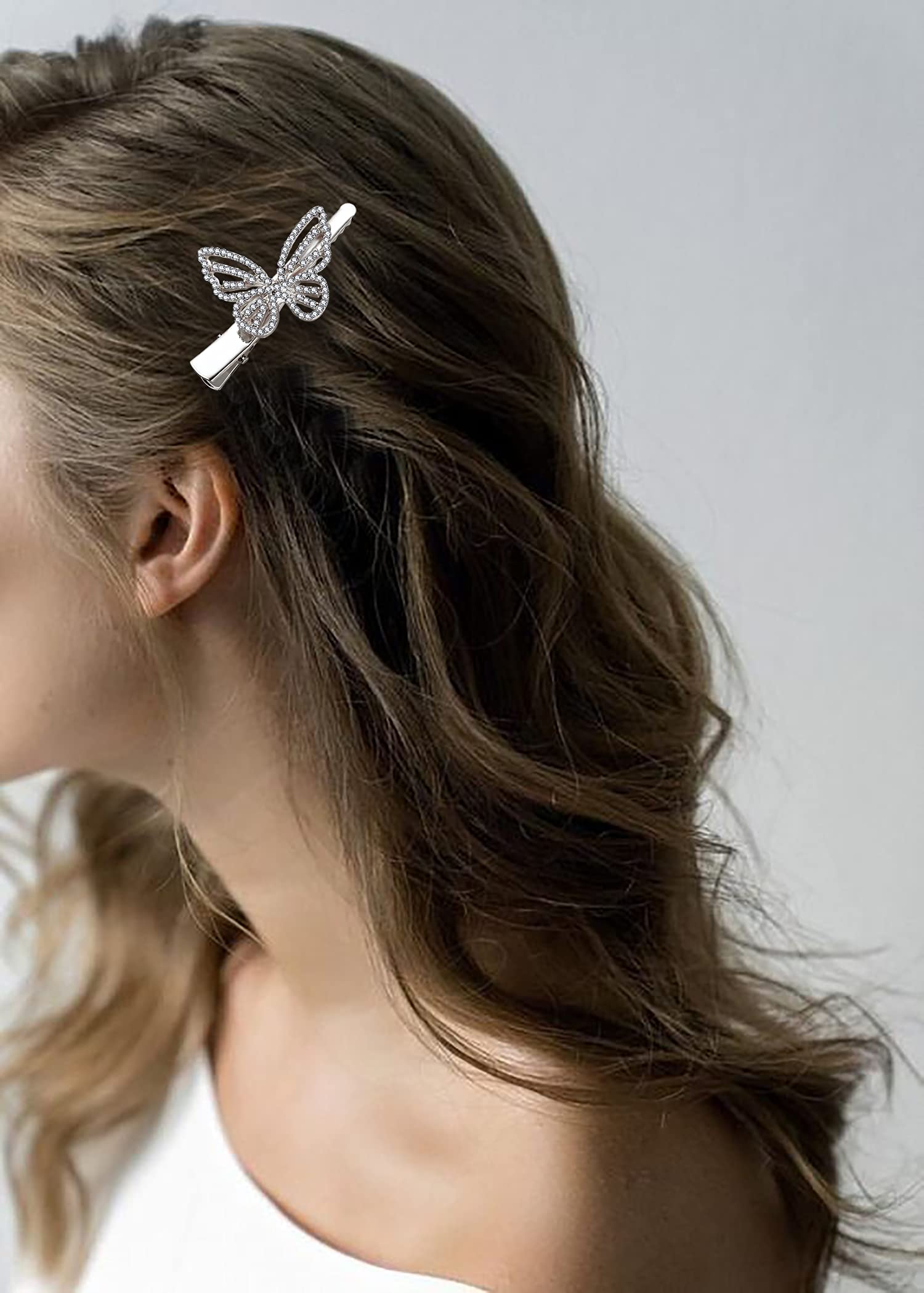 BVGA 3 Pairs Rhinestone Hair Clips for Women - Crystal Flower Butterfly Leaf Hair Barrettes, Elegant Hair Accessories for Women & Girls - Perfect for Weddings, Parties & Daily Styling