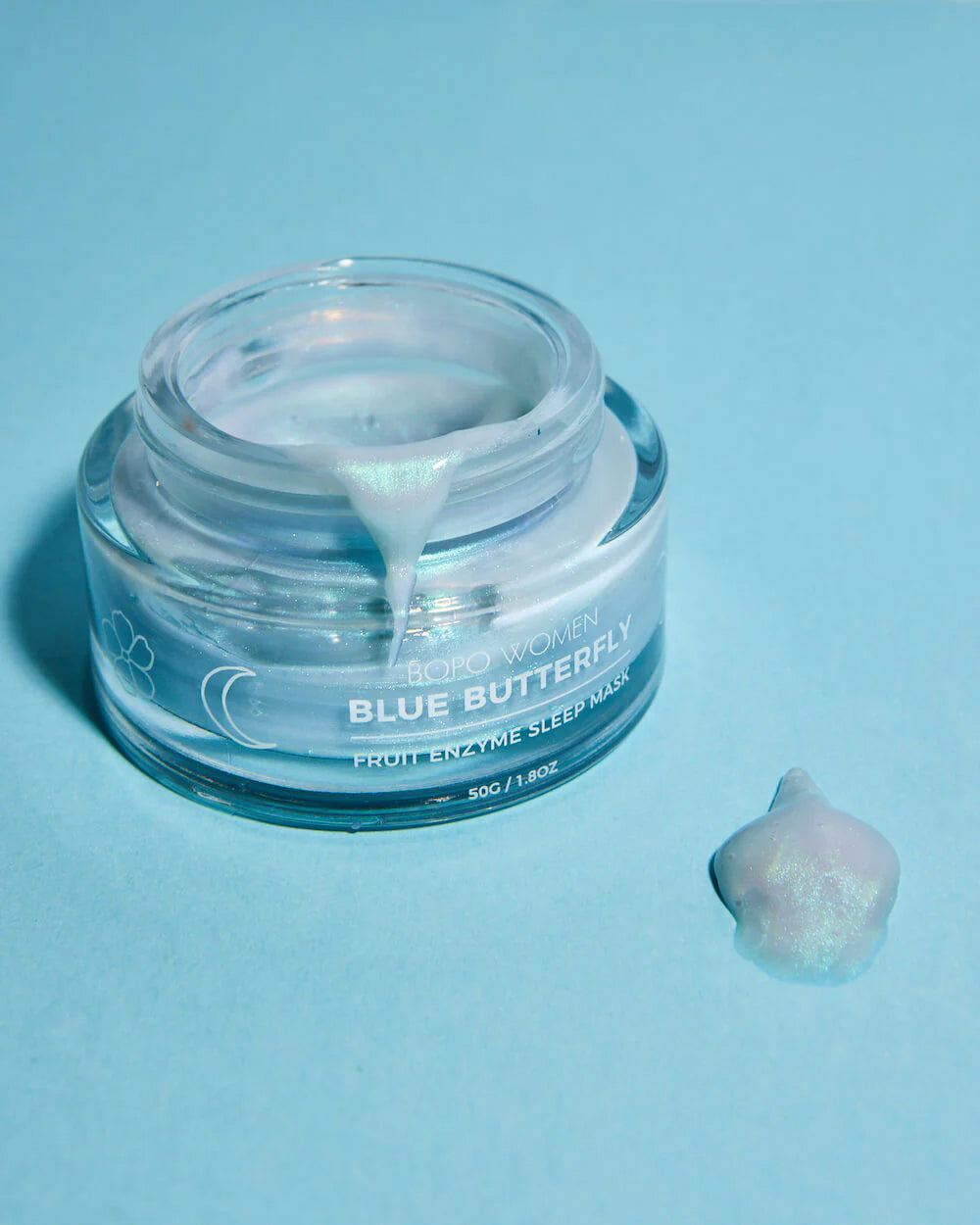 Bopo Blue Butterfly Fruit Enzyme Sleep Mask - Hydrating & Brightening Night Face Mask for Glowing Skin | Perfect for Overnight Skincare Routine & Relaxation