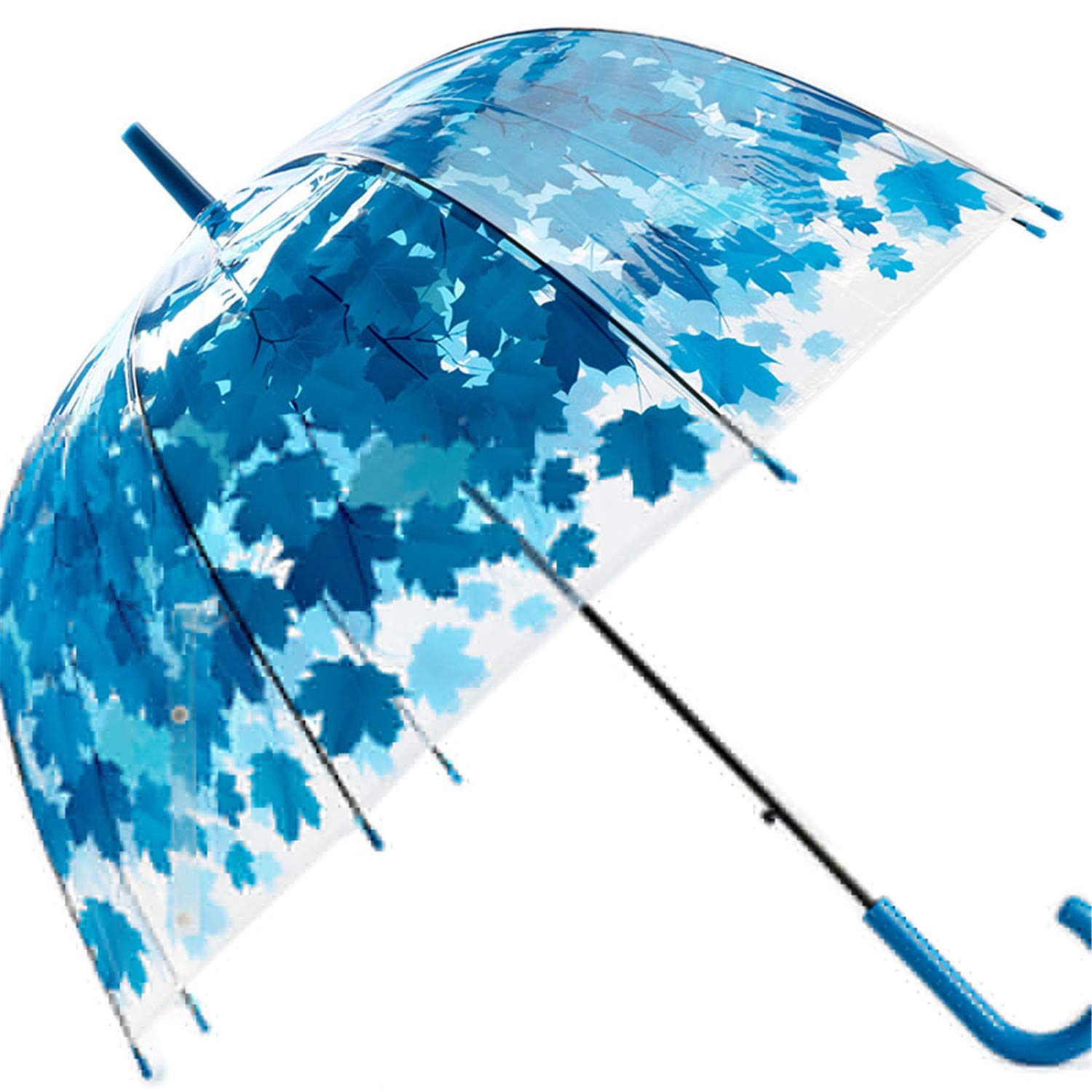Thick Transparent PVC Bubble Umbrella with Mushroom & Green Leaves Design - Perfect for Rainy Days, Outdoor Events, and Fashion Accessories