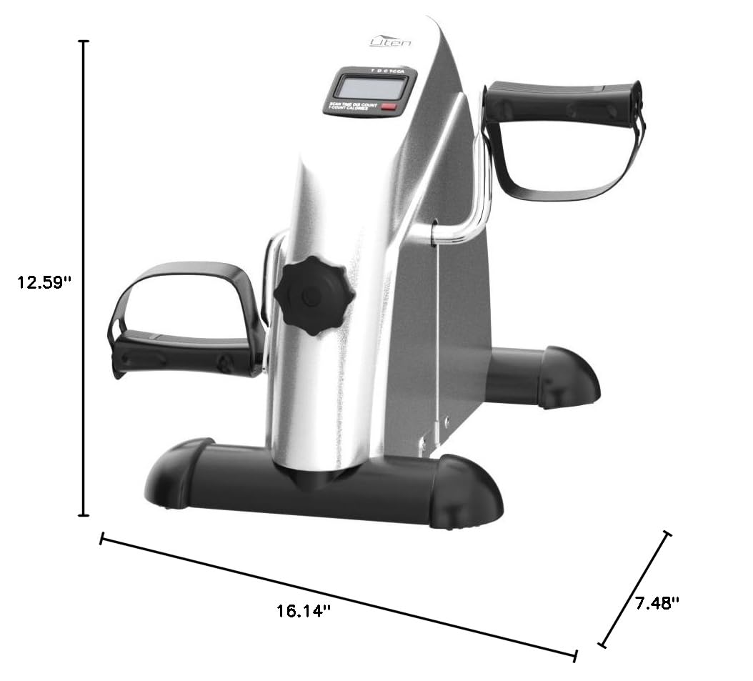 Mini Exercise Bike for Home & Office - Under Desk Bike Pedal Exerciser with LCD Display - Portable Peddler Exerciser for Leg & Arm Workout - Perfect for Desk Work, Physical Therapy & Home Fitness