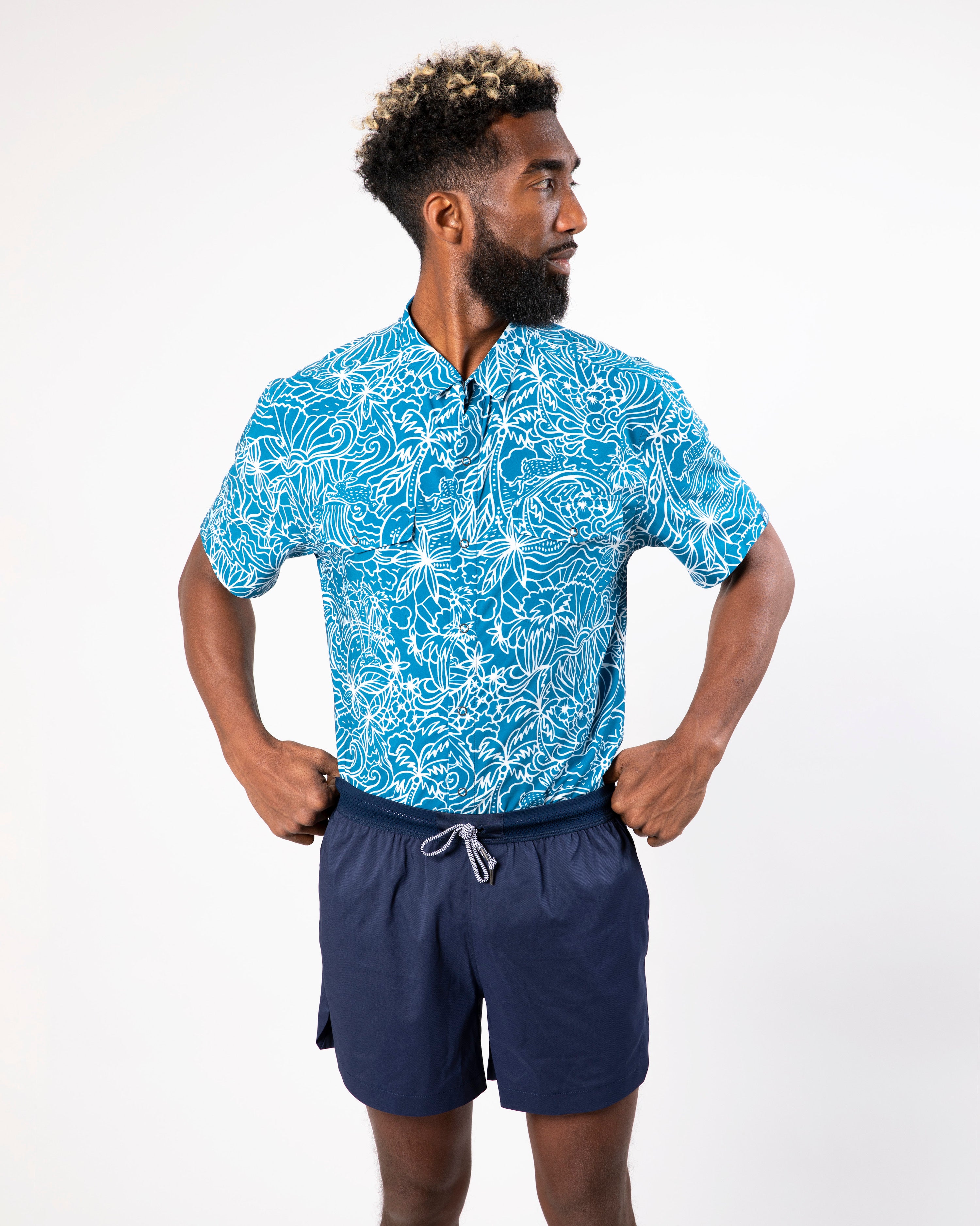 Men's Beach Break Dress Blues - Stylish & Comfortable Casual Summer Outfit for Beach, Vacation & Outdoor Activities
