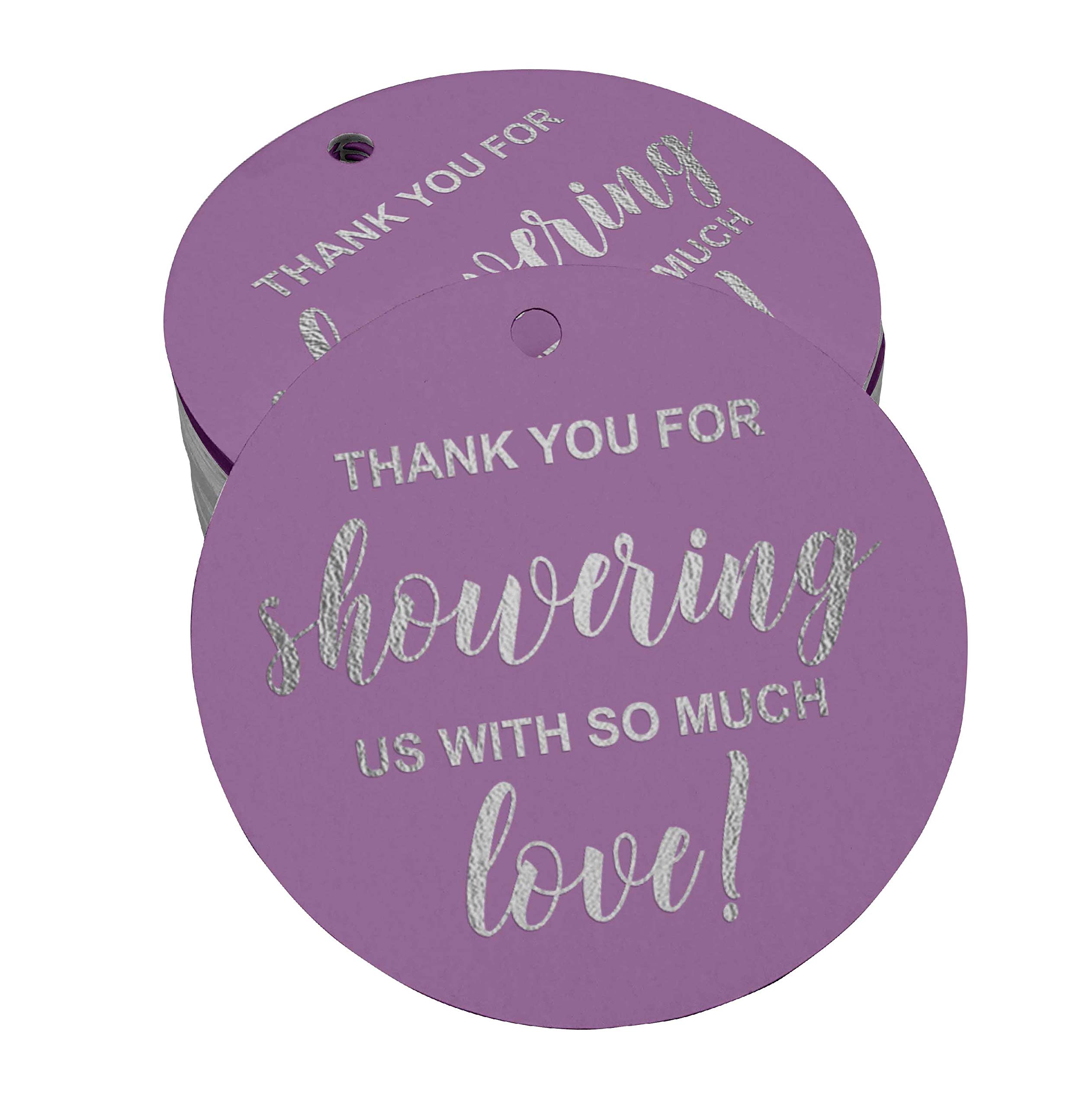 100 Pcs Real Silver Foil Thank You Tags - Elegant Baby Shower & Bridal Favor Hang Tags - Perfect for Wedding Favors, Gift Wrapping, Party Decorations