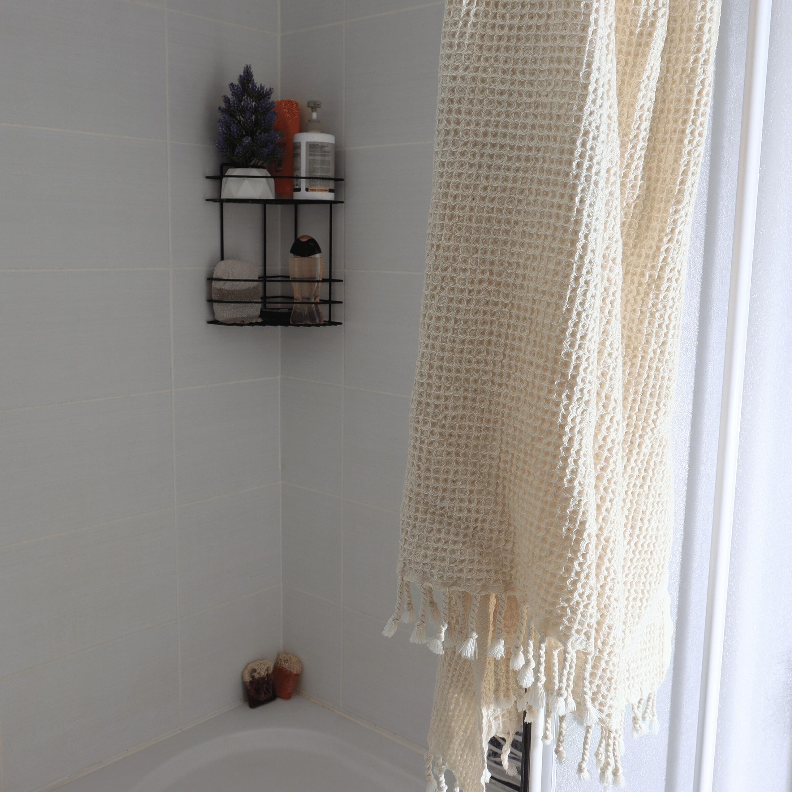Premium Waffle Weave Turkish Beach Towels - Ultra Soft 100% Cotton, 67x33 Inches, 4-Pack (Beige) | Quick-Drying & Absorbent for Pool, Beach, Spa, Yoga & Gym Use