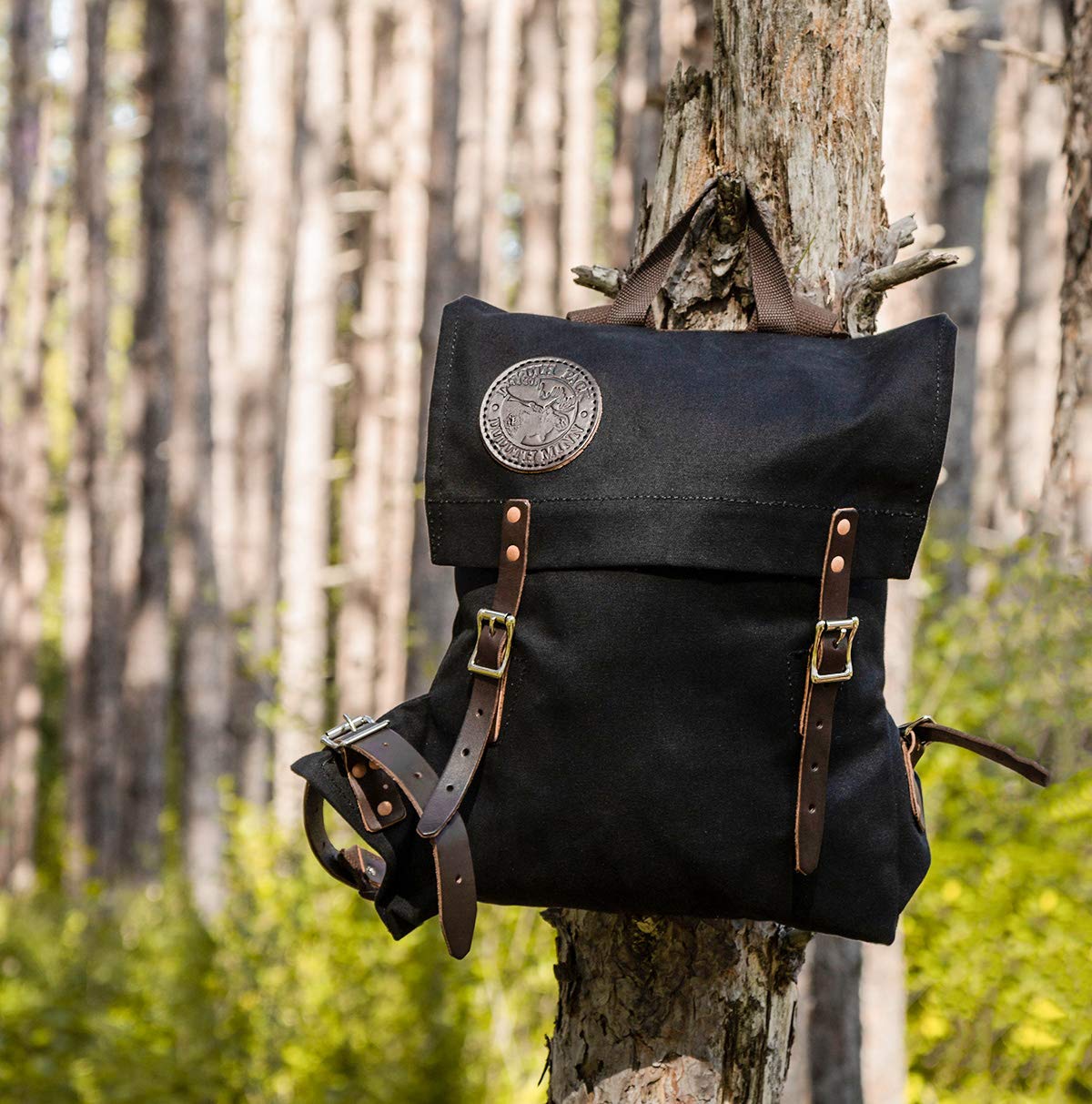 Duluth Pack Scout Backpack - Durable Canvas Daypack for Hiking, Camping & Travel - Black - Perfect for Outdoor Adventures & Daily Commute