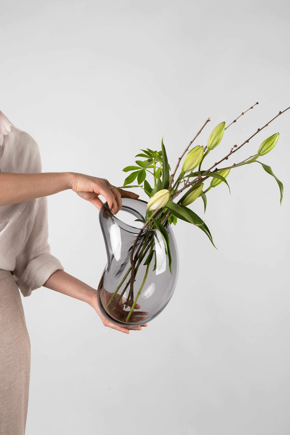 Noom Gutta Boon Vase - Modern Ceramic Home Decor for Living Room, Bedroom & Office
