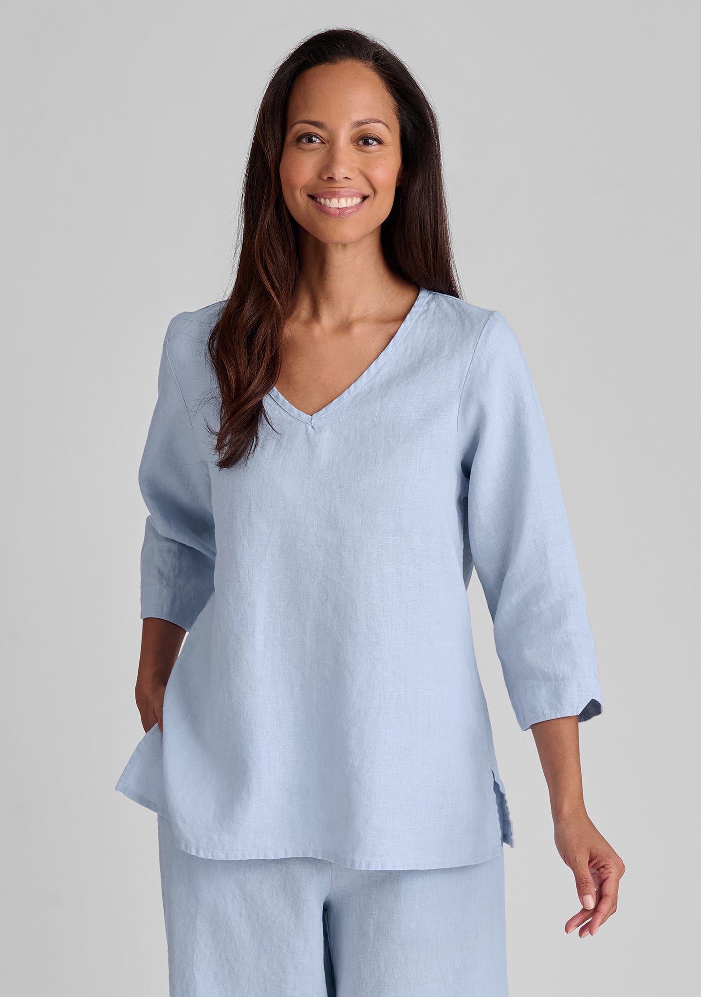 Men's Linen V-Neck Pullover Shirt - Breathable Casual Summer Top for Beach, Travel & Outdoor Activities