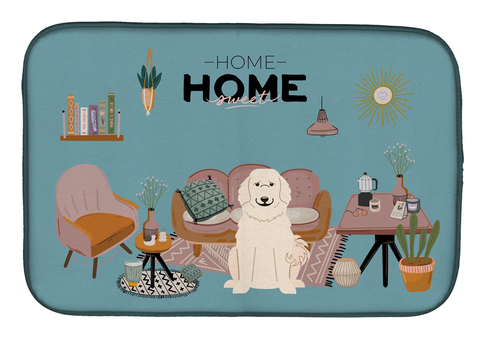 Great Pyrenees Dish Drying Mat - Absorbent Kitchen Counter Pad, 14x21