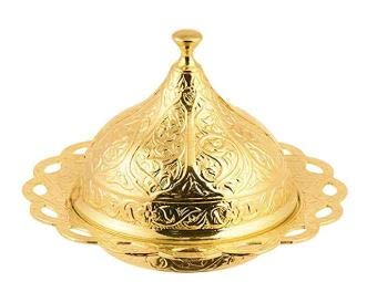 Handmade Turkish Tea Set with Zamzam Water Glasses, Saucer, Tray & Gold Spoon - Traditional Serving Set for Afternoon Tea, Home Decor & Gift Giving