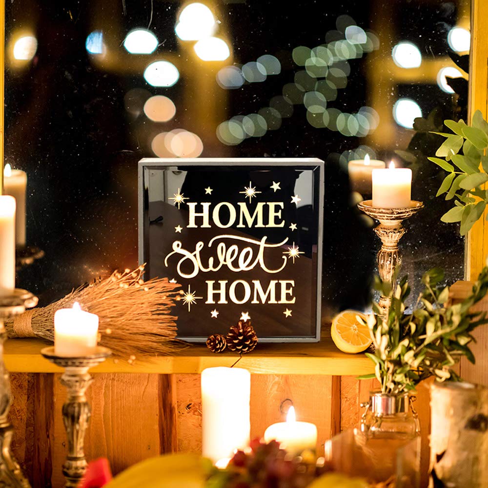 KINIA HOME Sweet HOME LED Light Up Marquee Wall Decor - Illuminated Mirror Sign for Bedroom, Living Room & Party Decorations