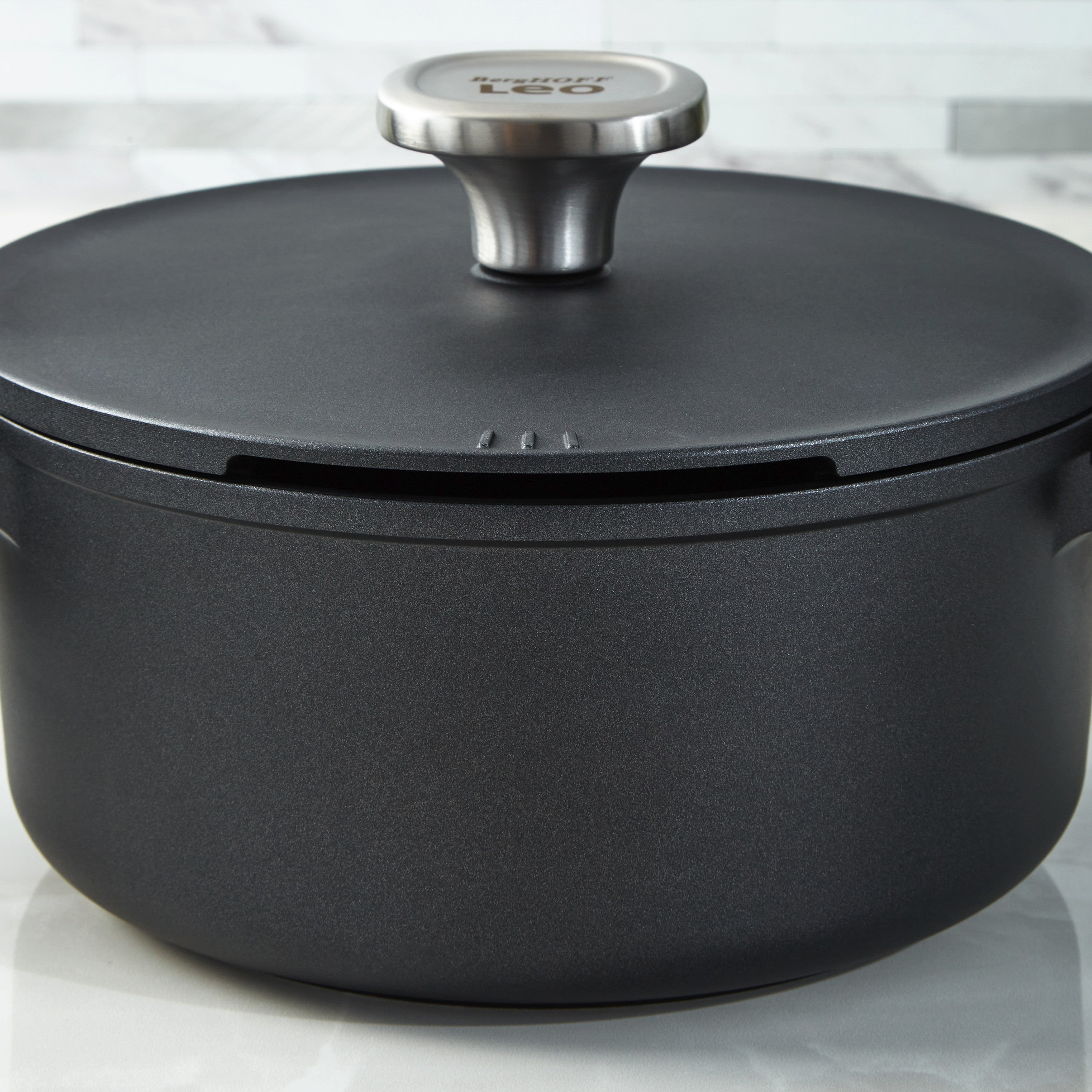 BergHOFF Leo Phantom 5-Piece Nonstick Ceramic Cookware Set - Eco-Friendly Recycled Material - Perfect for Sauteing, Frying & Healthy Cooking in Modern Kitchens