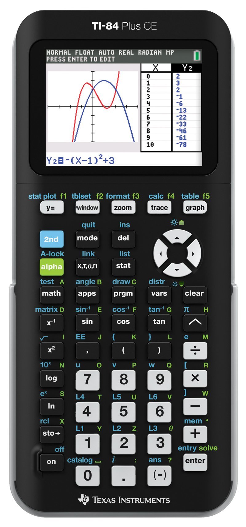 Texas Instruments TI-84 Plus CE Graphing Calculator - Black (Frustration-Free Packaging) for High School & College Math, Engineering & Science Classes