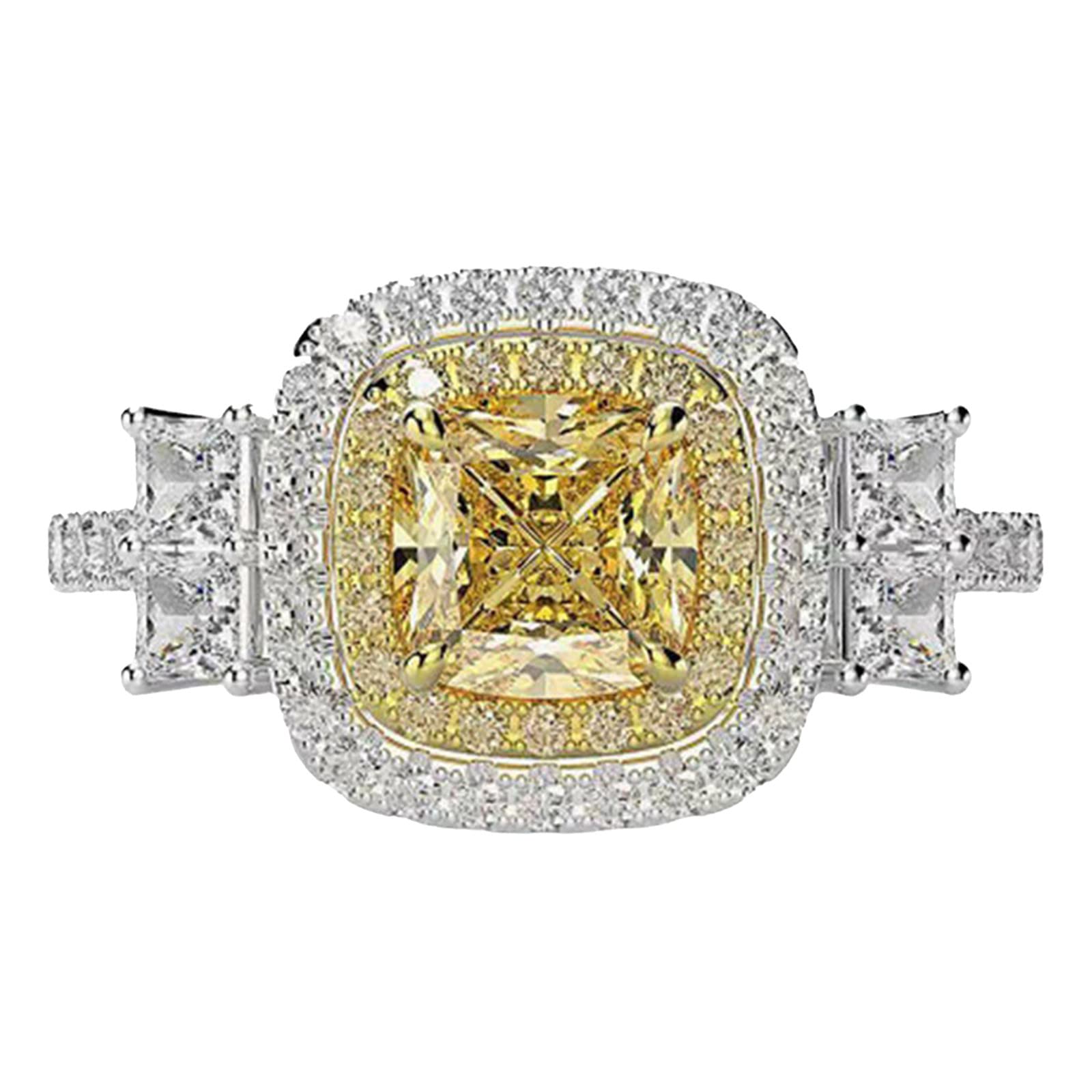 Handmade Luxury Engagement Ring for Women - Size 8 White Cut Stone Wedding Band, Elegant Jewelry Gift for Bride, Anniversary & Special Occasions
