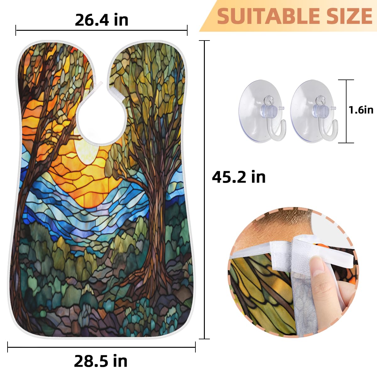Men's Glass Tree Painted Shaving Bib - Waterproof Beard Trimming Apron for Barbers & Home Use, Hair Dye Cape for Women & Artists, Sink Hair Catcher - Perfect Gift for Grooming & Salon Accessories (Great for Home Haircuts, Barbershops & DIY Styling)