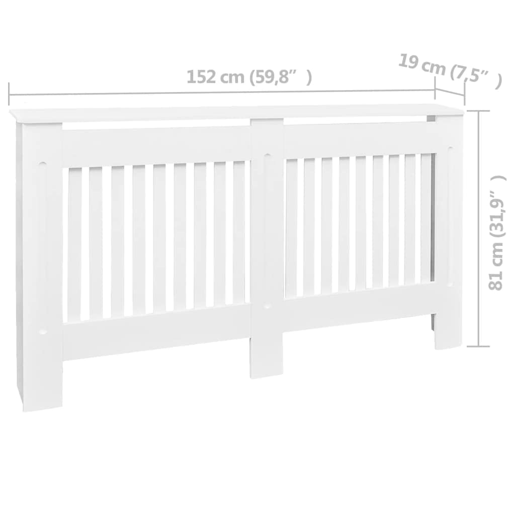FAMIROSA White MDF Radiator Cover - 59.8