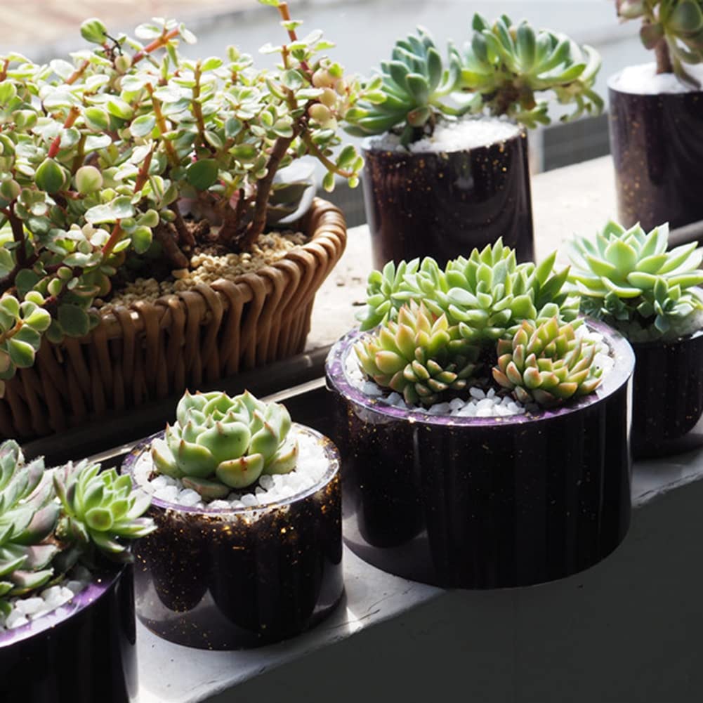 1pc DIY Cylinder Resin Plant Mold - Silicone Flower Pot & Planter Mold for Succulents, Herbs, Pen Holder - Perfect for Home Decor, Craft Projects & DIY Gifts