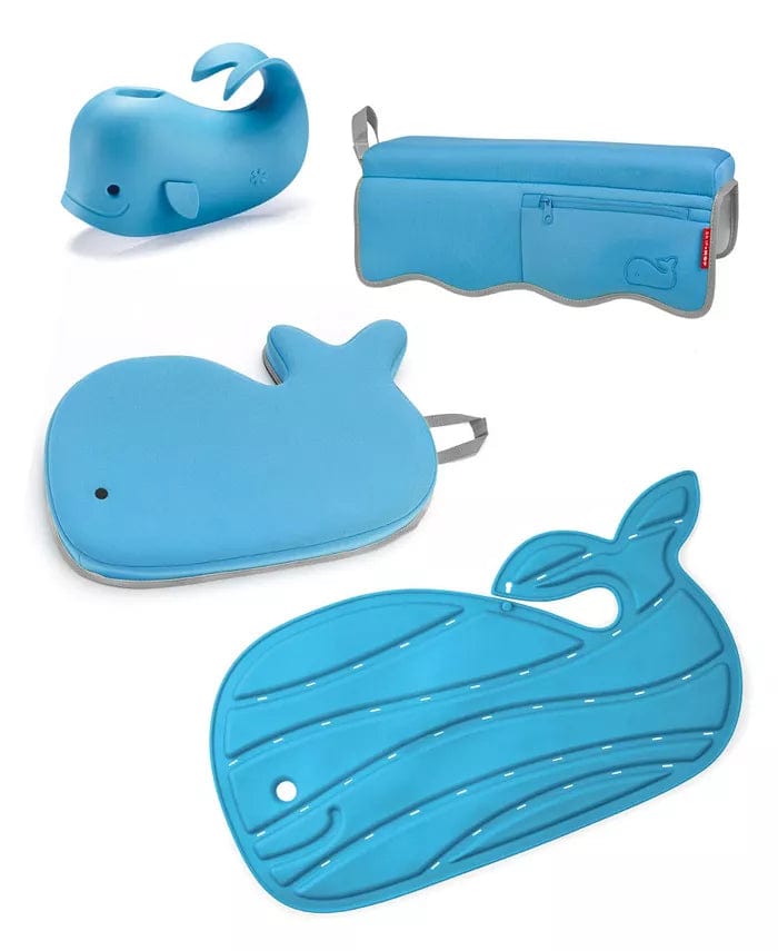 Skip Hop Moby Bathtime Essentials - Baby Bath Toy Set with Water Scoop & Spout Cover - Fun & Safe Bath Time for Toddlers & Infants - Perfect for Splash Play & Learning in Tub