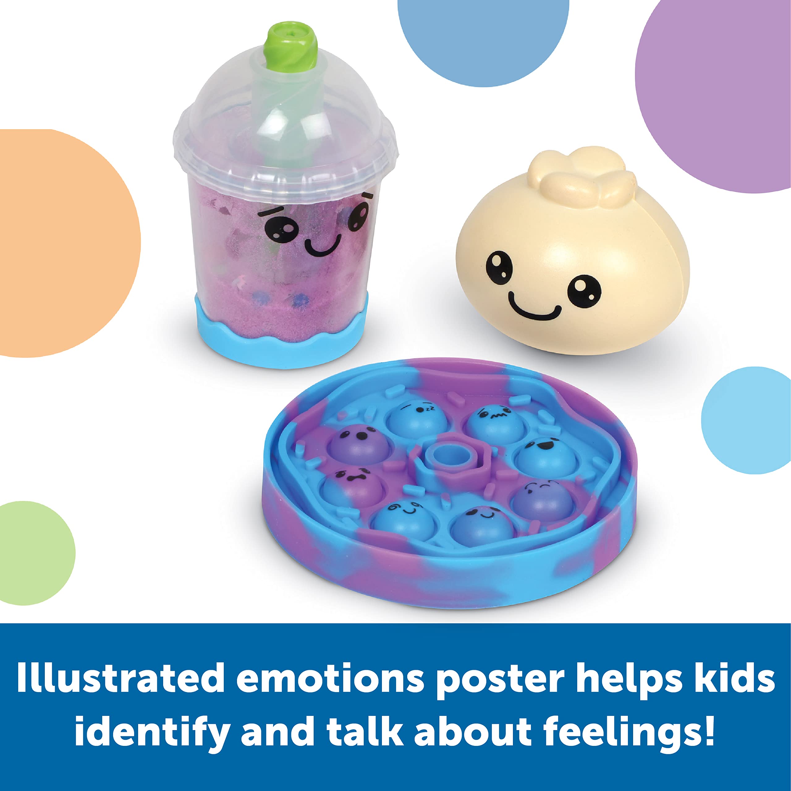 Learning Resources Bubble Tea Break Sensory Fidget Toy Set - 19-Piece Calming Activity Kit for Kids Ages 3+ | Stress Relief, Social Emotional Learning (SEL) & Focus Tools | Perfect for Classroom, Therapy & Home Use