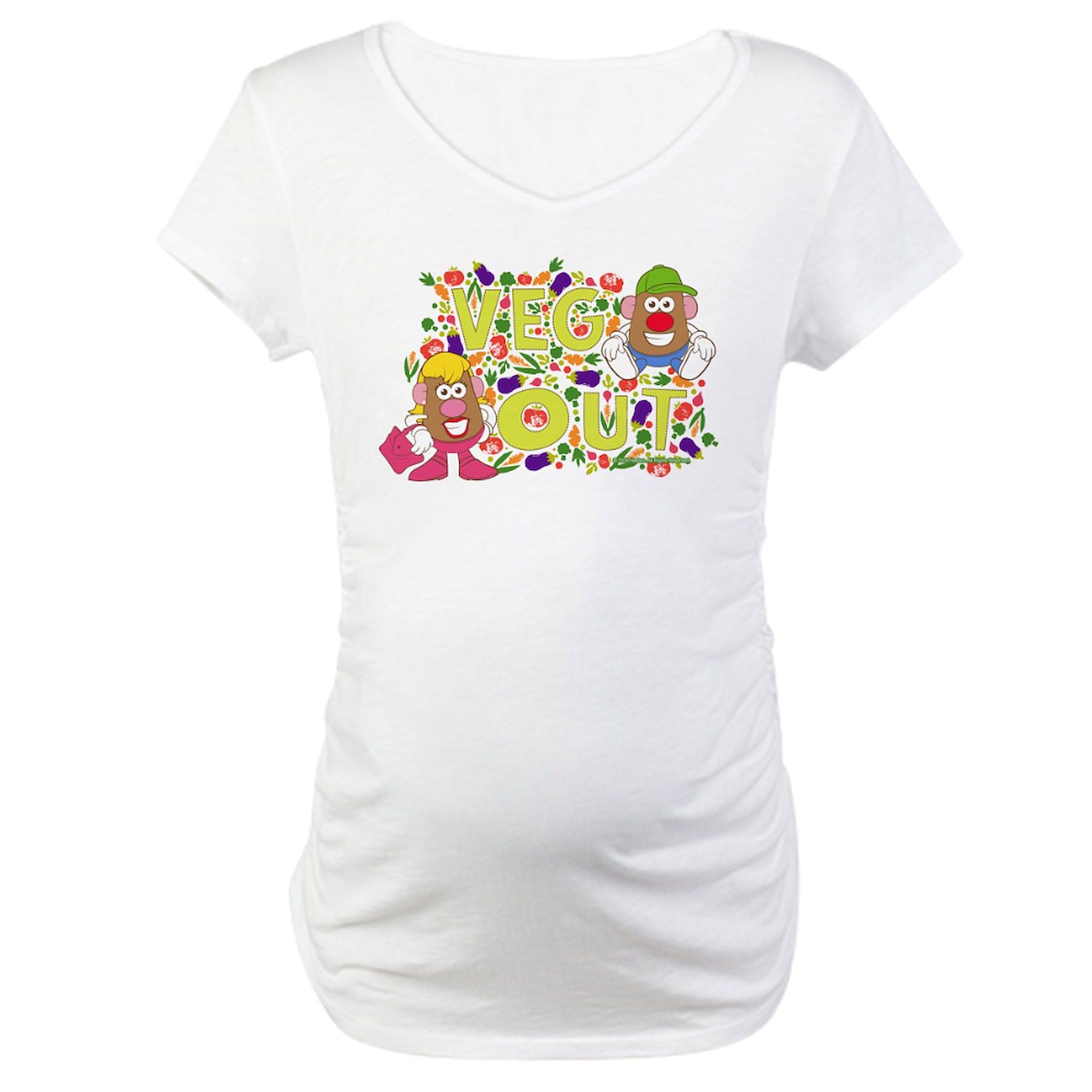Mr. Potato Head Veg Out Maternity T-Shirt - Women's Ruched Side Pregnancy Tee for Expecting Moms | Comfortable & Stylish Maternity Wear for Casual Outings & Baby Showers