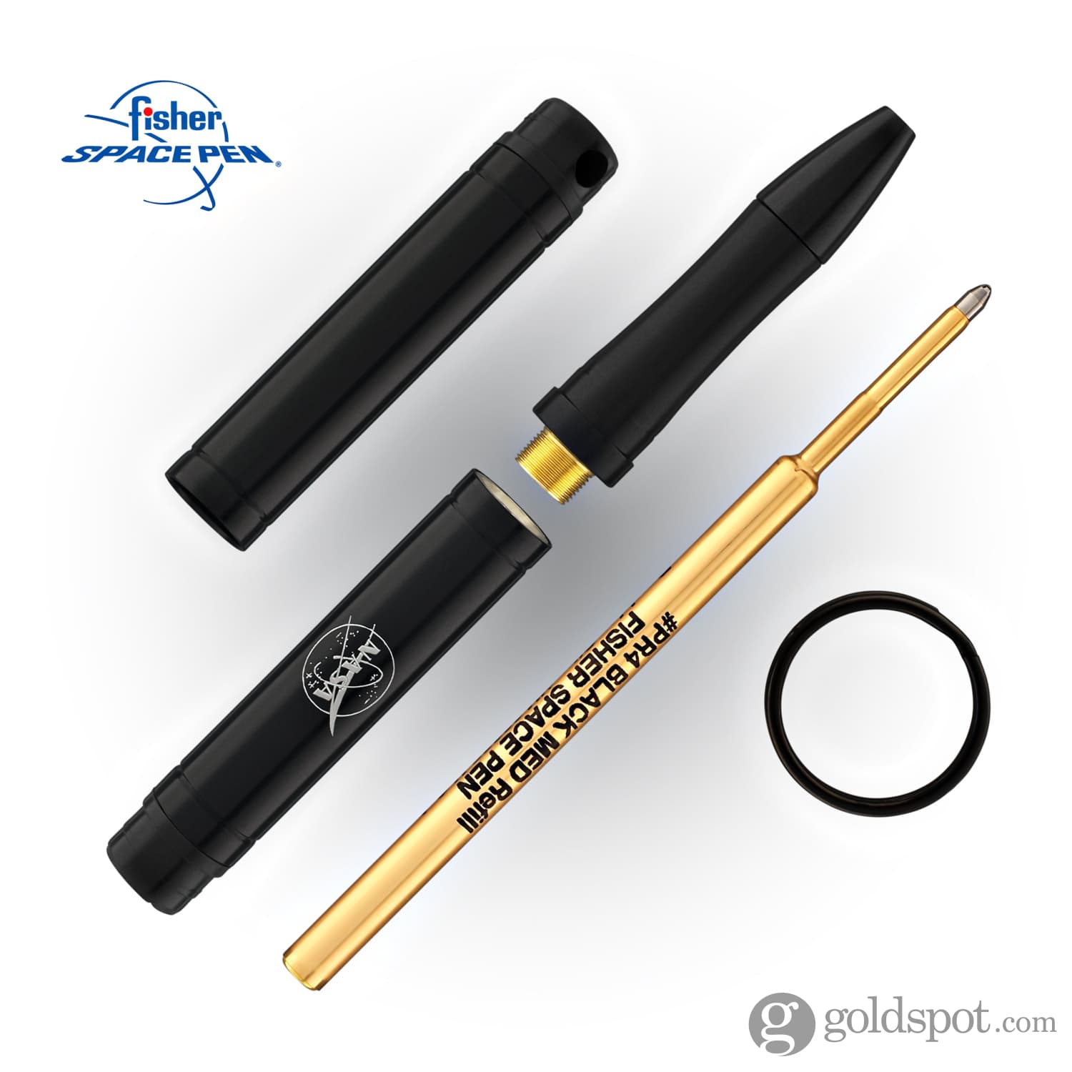 Fisher Space Pen Backpacker Ballpoint Pen - Black with NASA Logo - Compact & Reliable Writing Tool for Outdoor Adventures, Travel, and Everyday Use