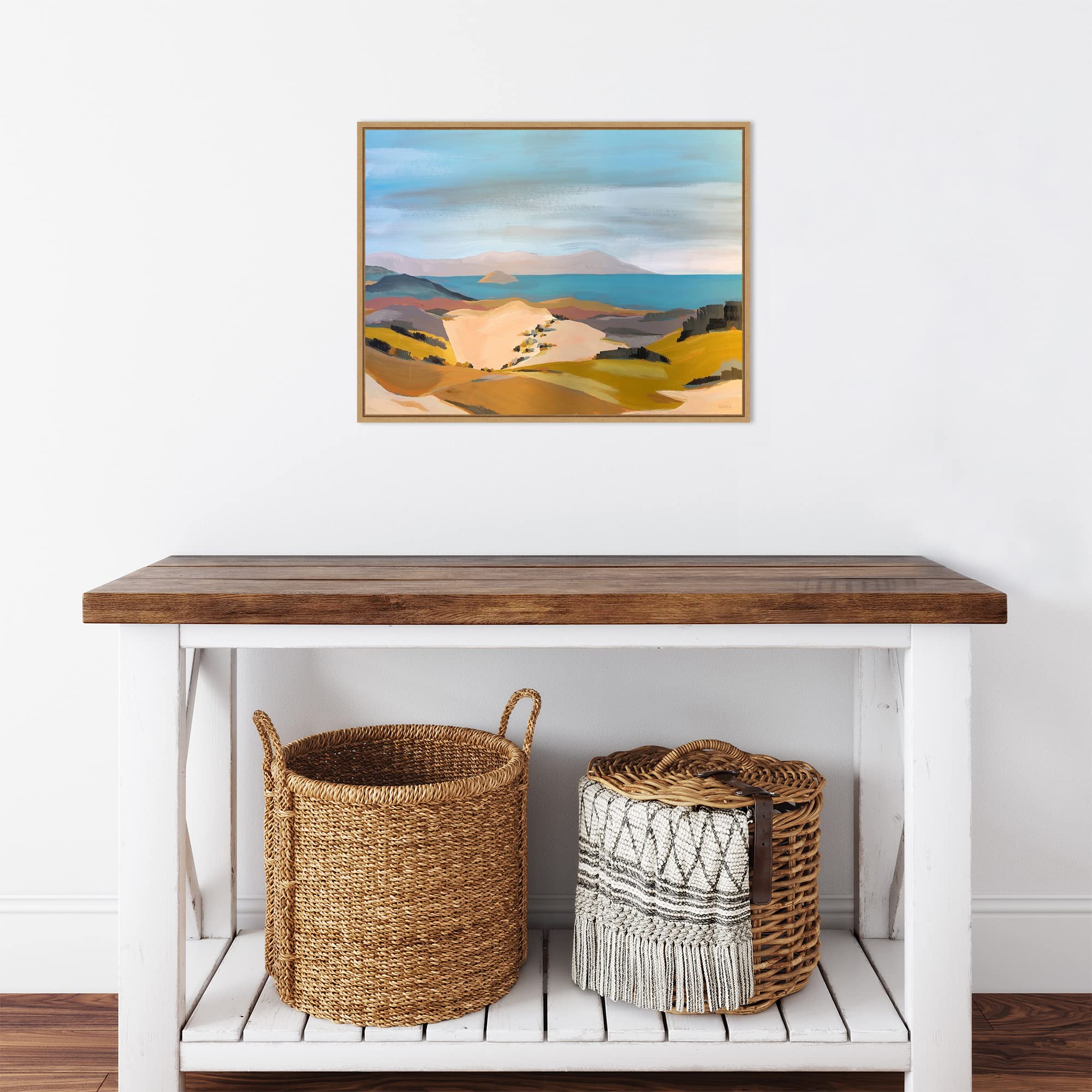 Amanti Art Framed Canvas Wall Art 18x24 - San Luis Obispo Landscape Painting by Pete Oswald, Modern Framed Poster for Living Room, Bedroom, Bathroom & Kitchen Decor | Perfect for Home, Office & Gift Giving