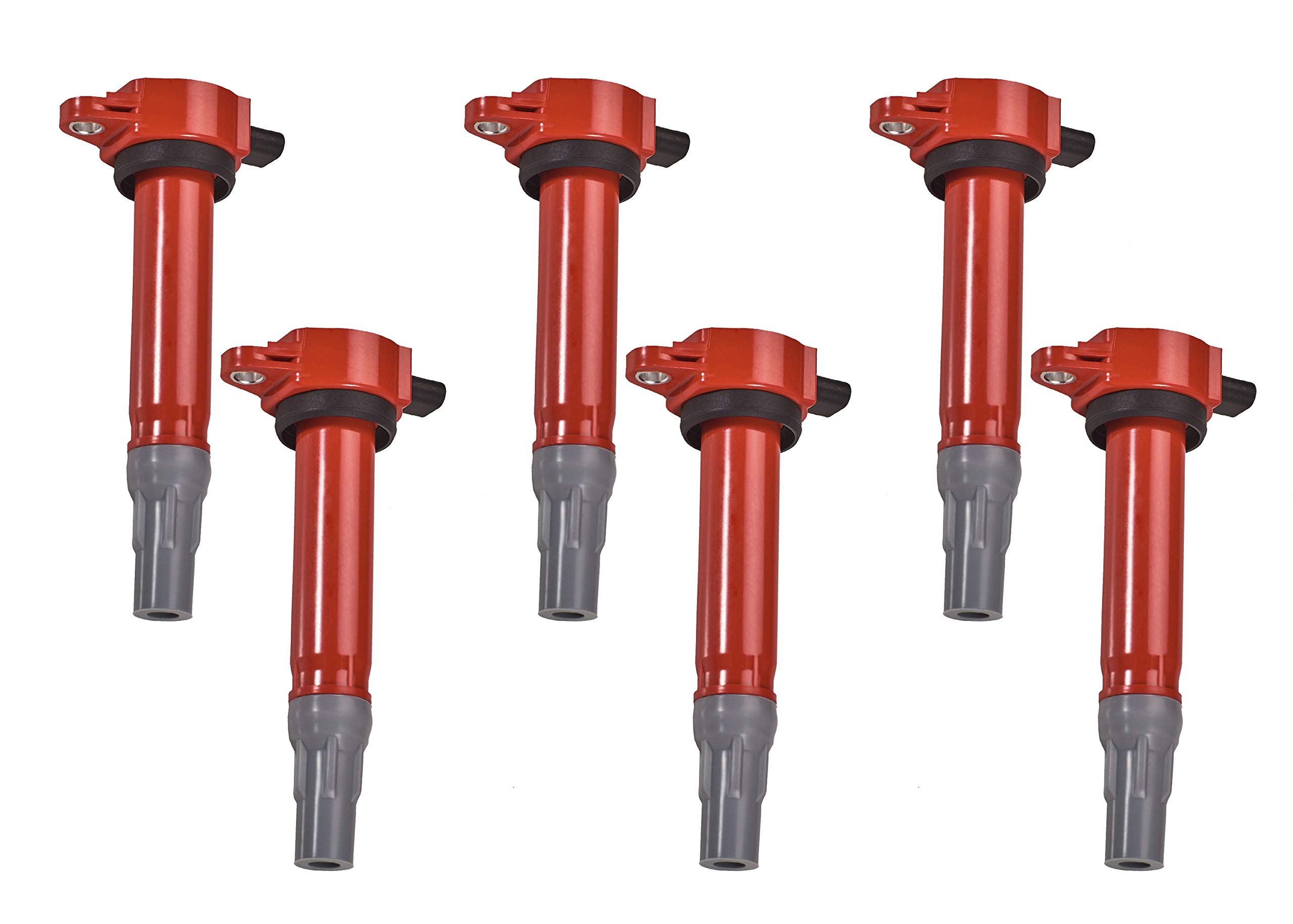 6 Pack ENA Red Ignition Coil Compatible with Dodge VW Chrysler 2.7L 3.5L Engines - Replacement for E1002 GN10310 IC582 IC582SB 4606869AA - Perfect for Dodge Avenger, Challenger, Charger, Journey & Chrysler 300, Sebring, Town Country - Improves Engine Performance & Fuel Efficiency