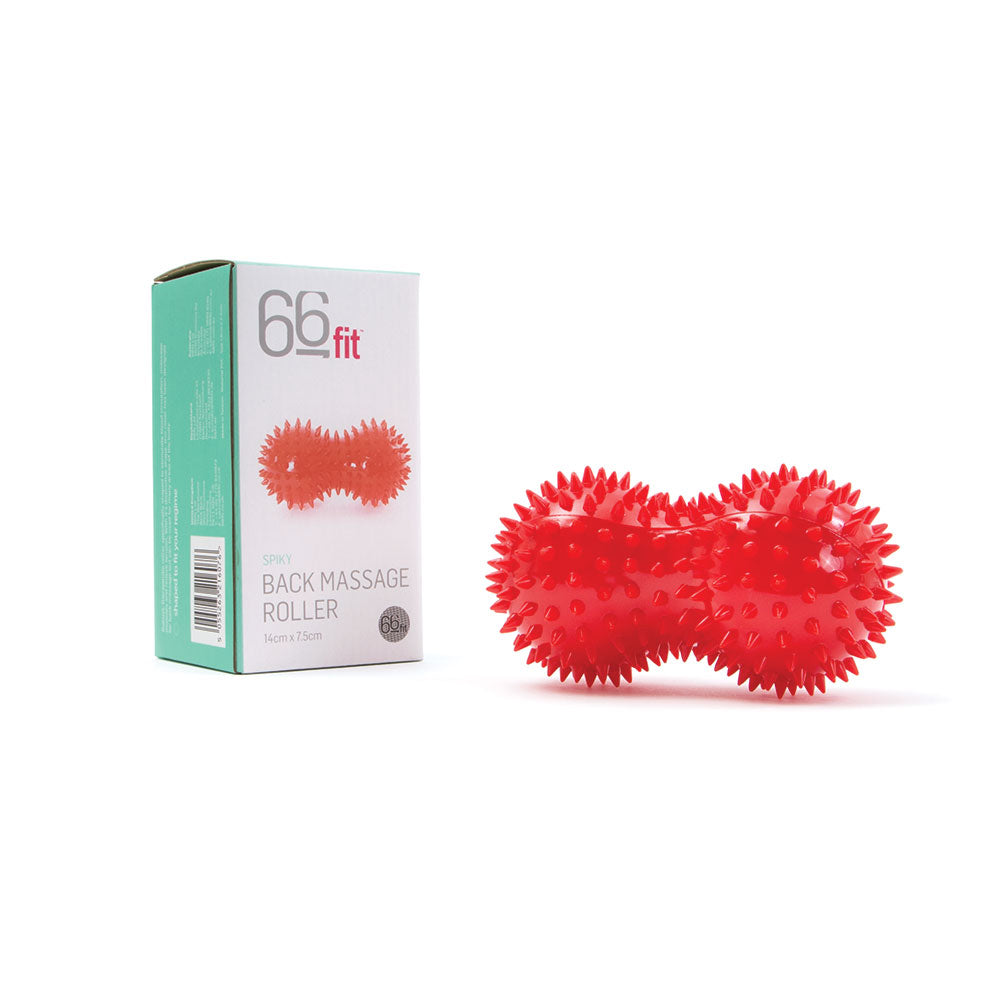 66Fit Peanut Spiky Massage Ball - Deep Tissue Muscle Roller for Back, Neck & Foot Pain Relief - Portable Massage Tool for Athletes, Yoga & Physical Therapy
