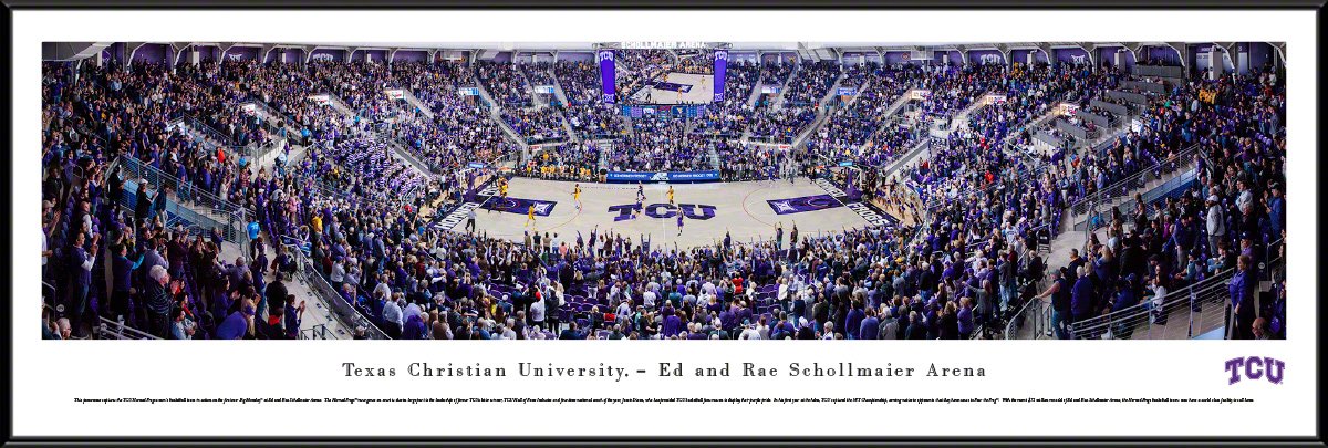 TCU Basketball Posters & Framed Wall Art - College Sports Decor by Blakeway Panoramas - Perfect for Dorm Rooms, Game Day Decor & Fan Cave Displays