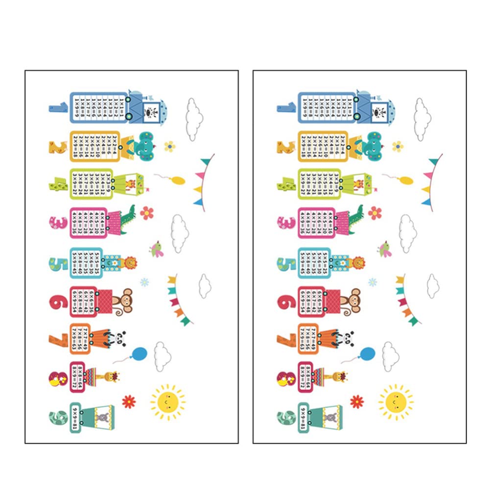Kisangel 2 Sets Kids Room Wall Stickers - Educational Multiplication Table Decals for Children's Bedroom & Playroom Decor - Perfect for Learning Spaces and Nursery Walls