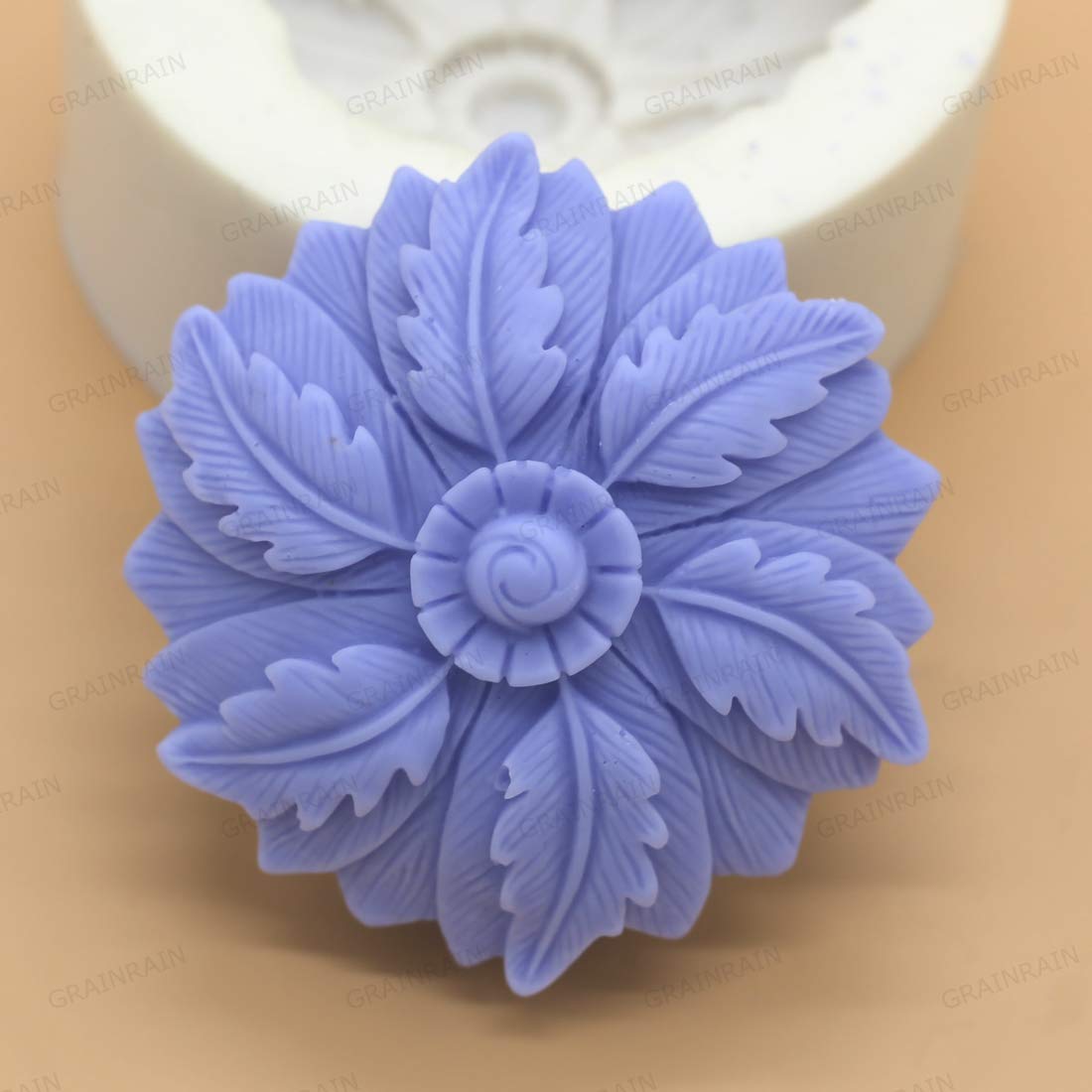 GRAINRAIN Silicone Soap Molds for DIY Soap Making - 3D Flower Resin Molds for Handmade Crafts (14224) - Perfect for Homemade Soaps, Candle Making & DIY Gifts