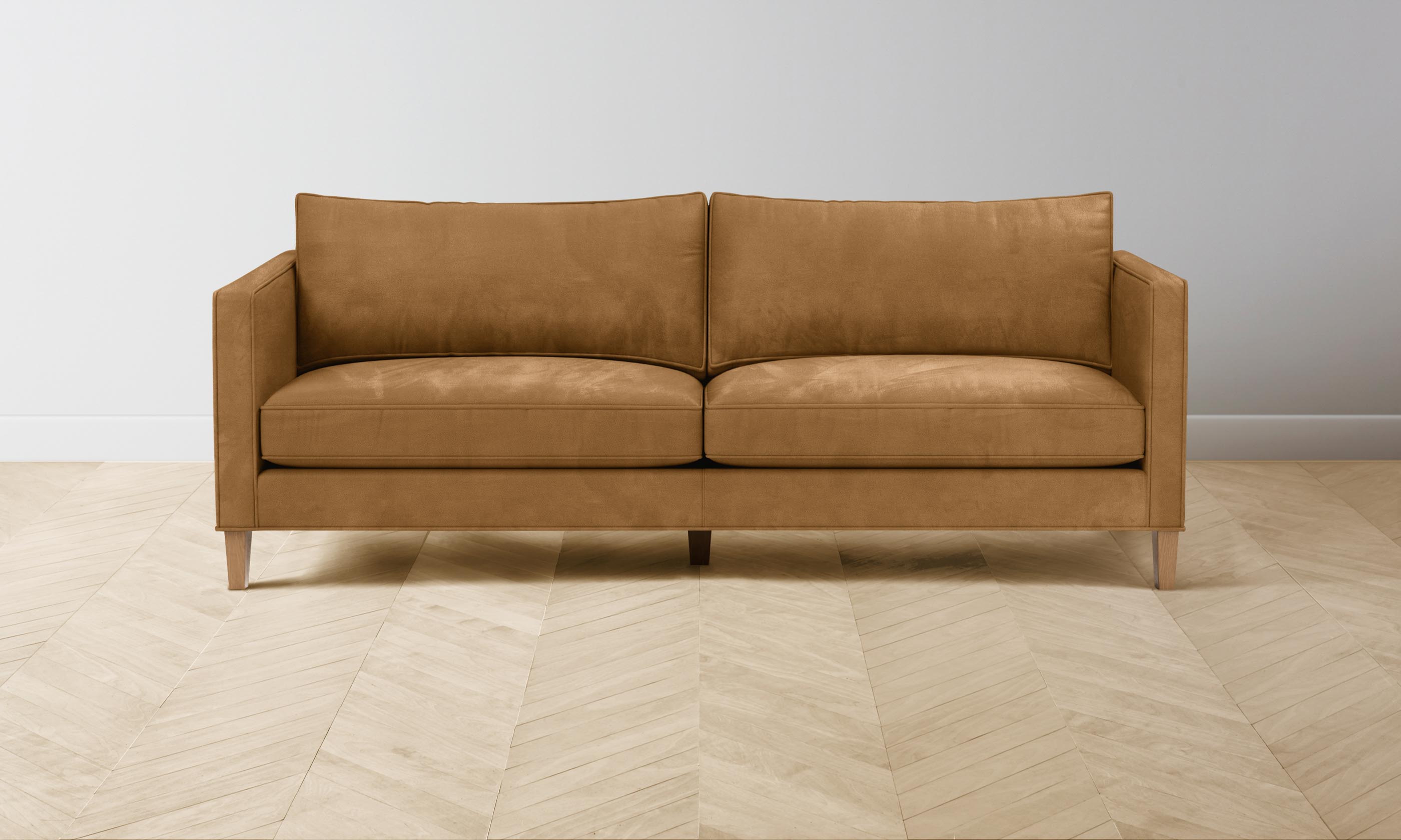 Premium Crosby Sofa - Genuine Nubuck Leather Upholstery, Modern Mid-Century Design for Living Room, Lounge & Office Spaces