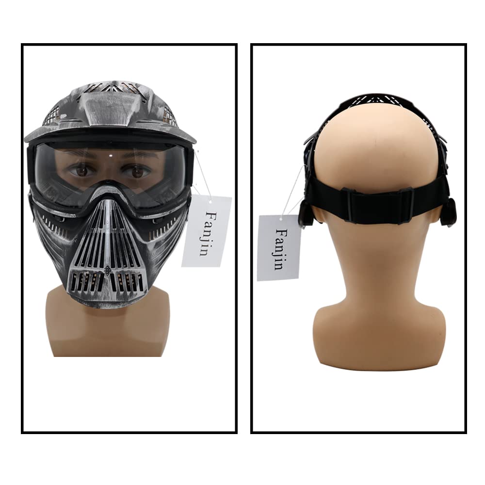 Tactical Paintball & Airsoft Full Face Mask with Impact-Resistant Goggles - Perfect for Hunting, CS Survival Games, Halloween Cosplay & Outdoor Activities