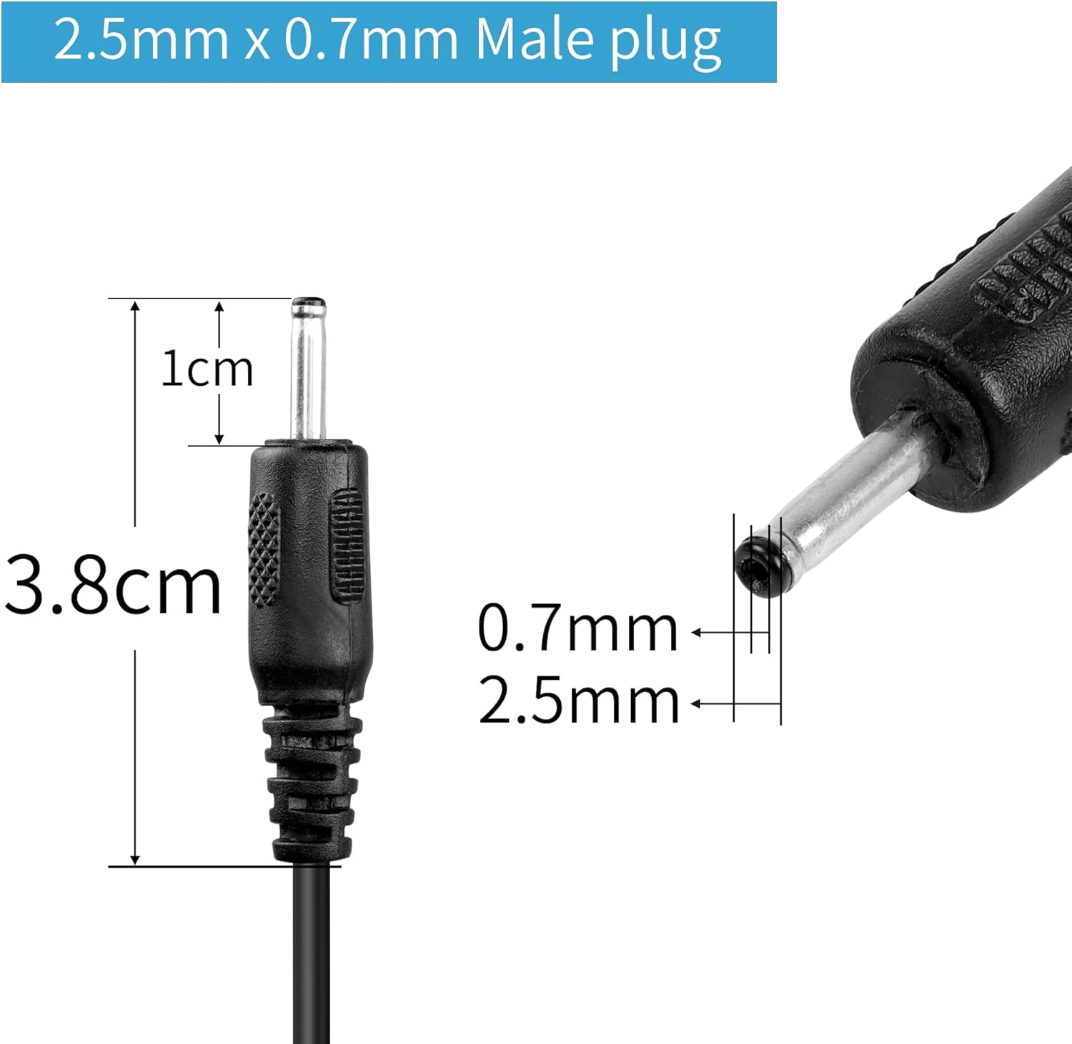 Magic Wand Charger Cord Replacement - 5V DC 2.5mm*0.7mm USB Charging Cable for Lovesense, Tracy's Dog & Other Wand Vibrators - Power Supply for Massage Devices - Perfect for Home Spa, Relaxation & Personal Wellness Sessions
