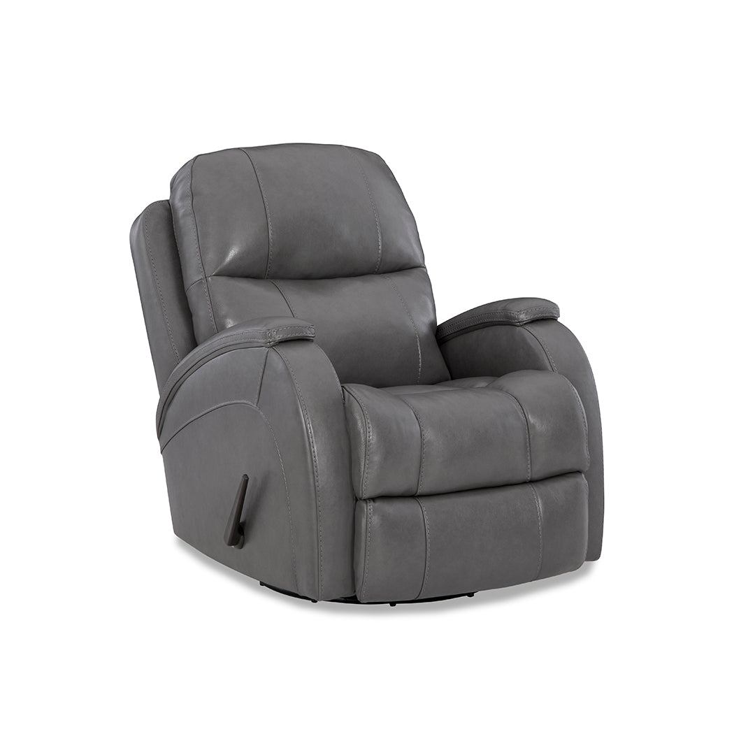 Phantom Leather Swivel Glider Recliner Chair - 360° Rotating Power Lift Massage Recliner for Living Room, Home Theater & Office Comfort