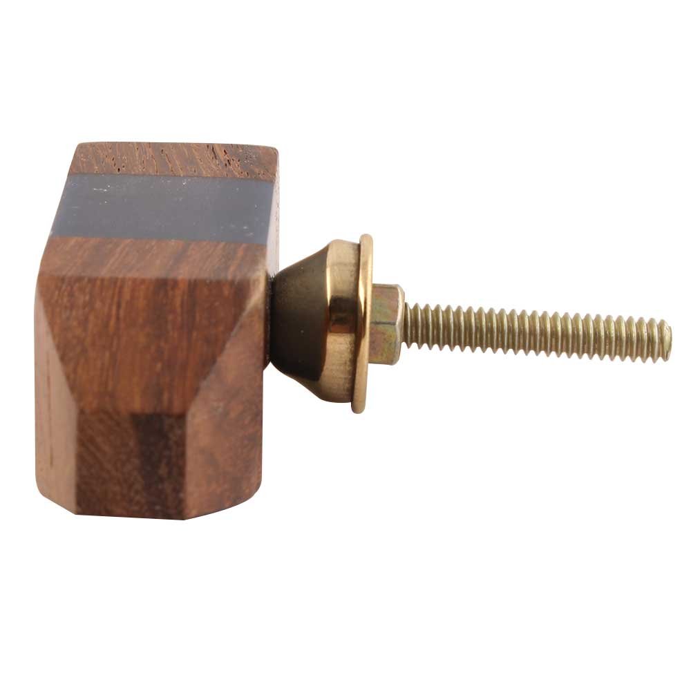 Boho Wooden Cabinet Knobs - 2-Piece Multicolor Drawer Pulls for Kitchen & Dresser