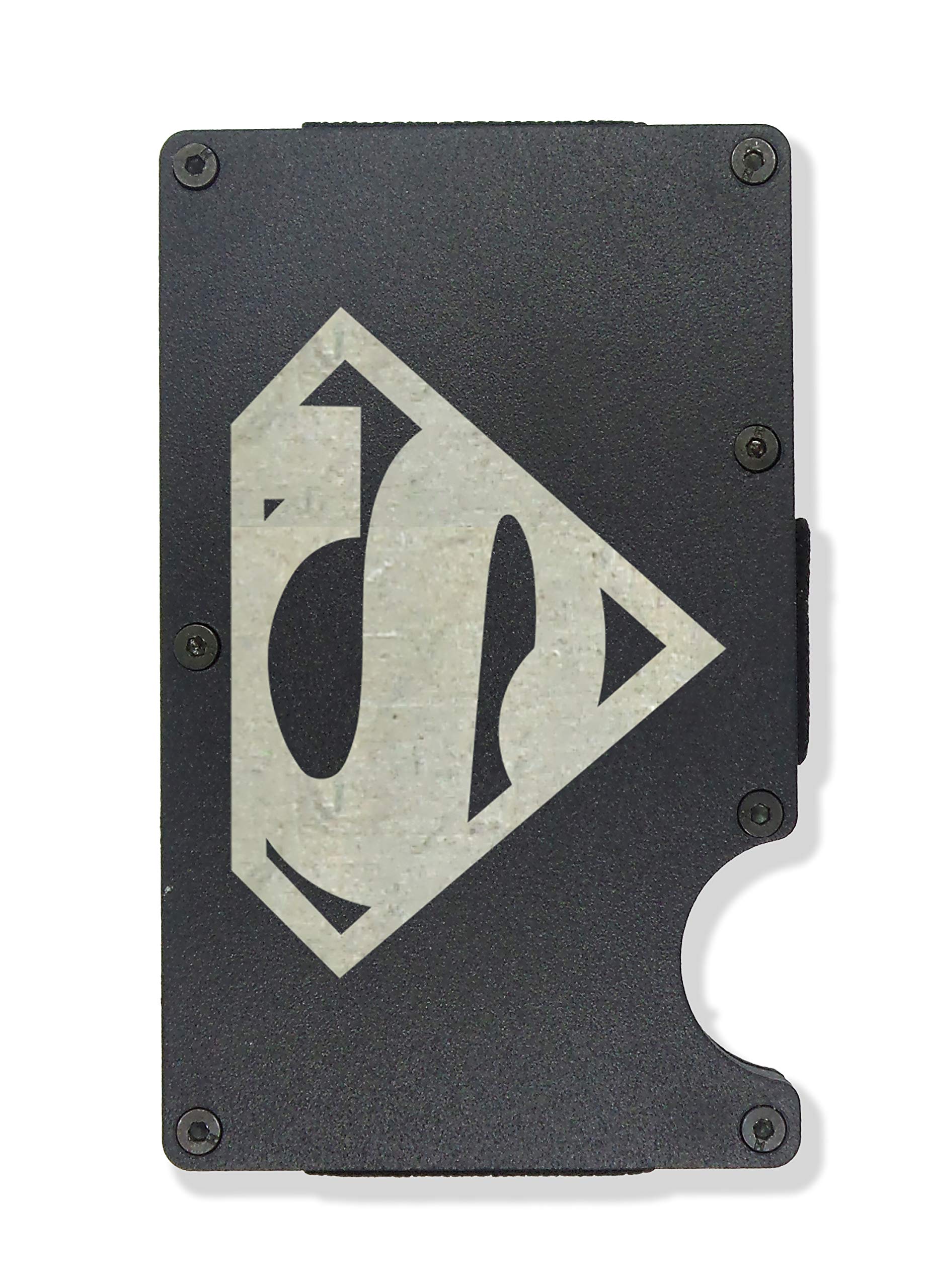 My Hero Engraved Metal RFID Blocking Slim Wallet with Money Clip - Secure Minimalist Front Pocket Wallet for Men (Black) - Perfect for Travel, Daily Use & Gift Giving