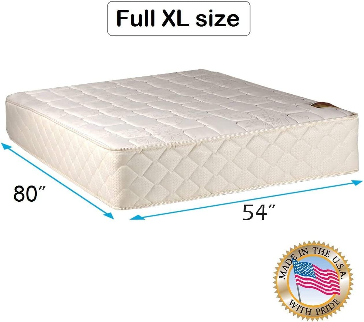Luxury Full XL Mattress (54x80x12) - Back Support & Comfort for Home/Bedroom