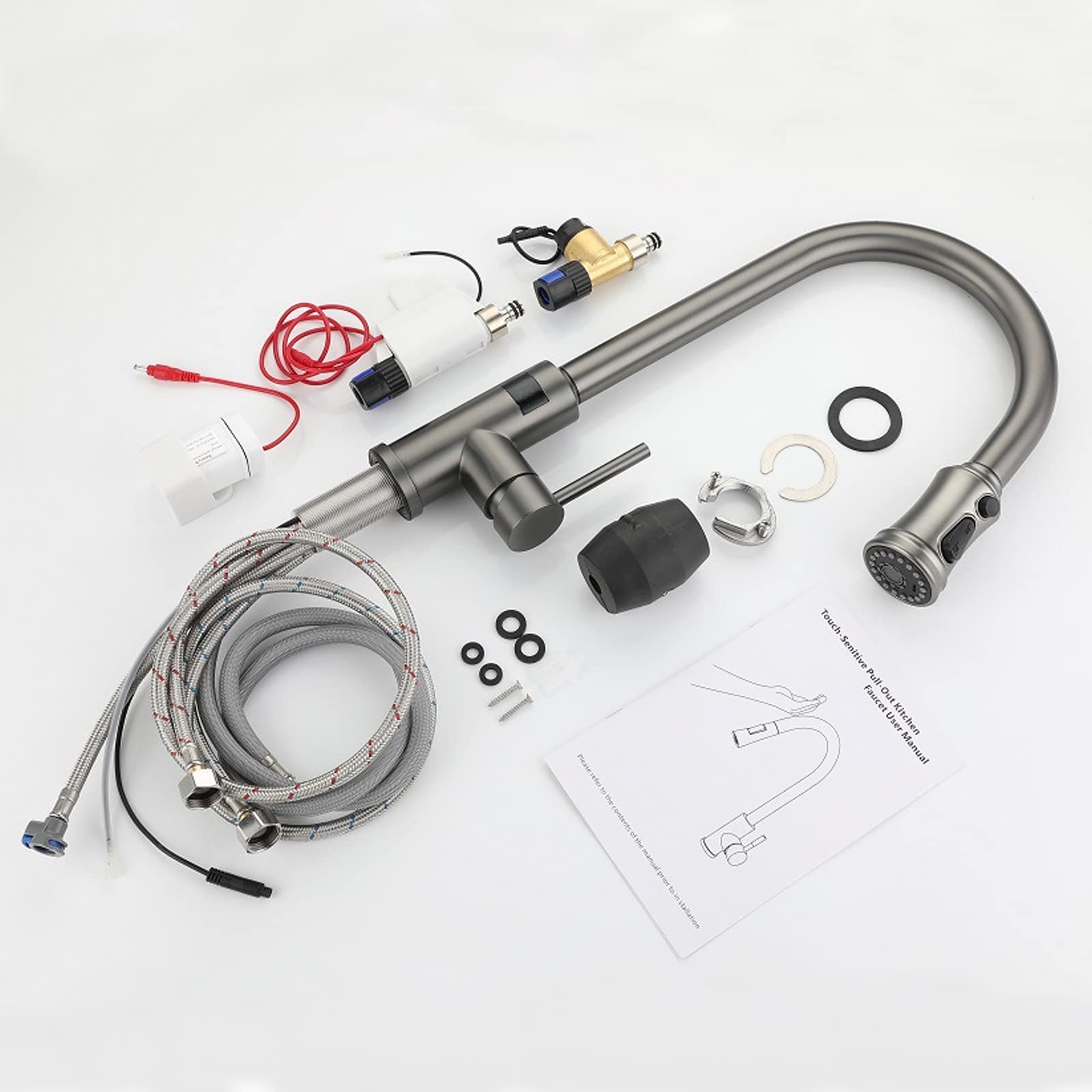 Smart LED Digital Display Touch Kitchen Faucet with Pull Down Sprayer - Single Handle Stainless Steel Sink Faucet for Modern Kitchens | Perfect for Cooking, Washing Dishes & Home Renovation