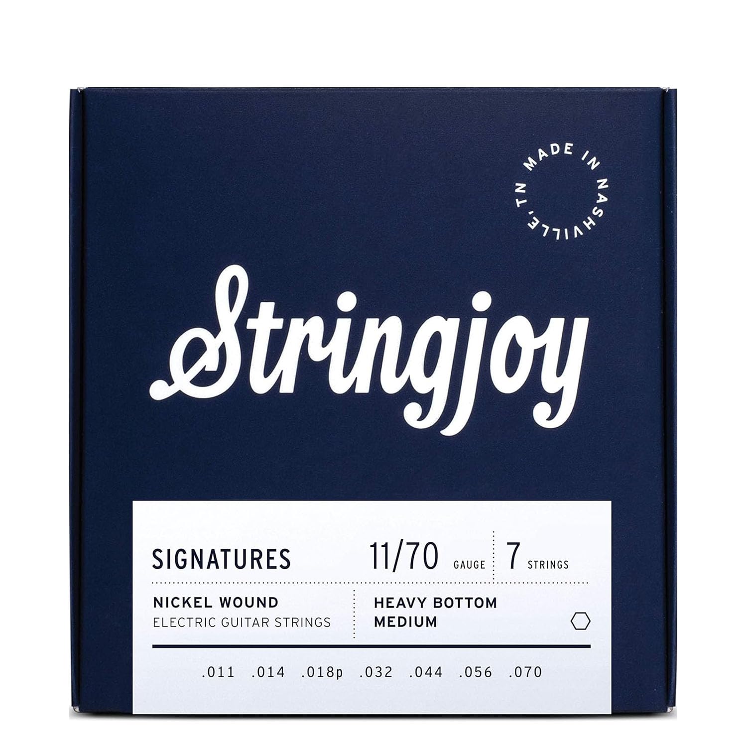 Stringjoy HVY117 7-String Electric Guitar Strings - 11-70 Heavy Bottom Medium Gauge Nickel Wound | Premium Replacement Strings for 7-String Electric Guitars | Perfect for Metal, Rock & Extended Range Playing