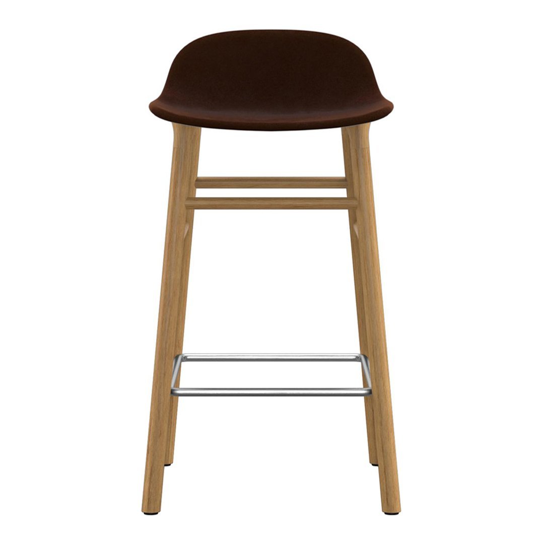 Modern Upholstered Counter Stool with Wooden Legs - Comfortable Bar Stool for Kitchen Island, Breakfast Nook & Home Decor