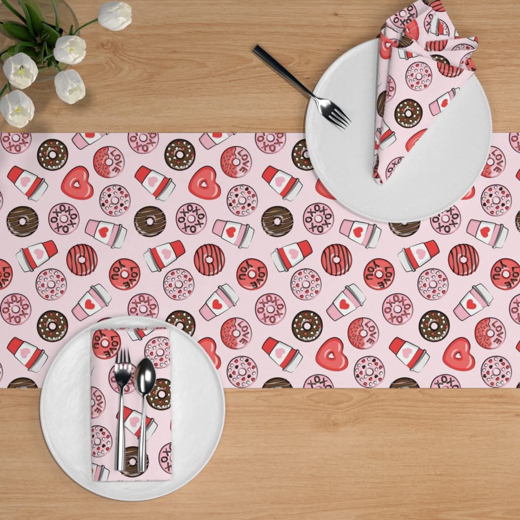 Custom Donut Print Cotton Sateen Table Runner 108
