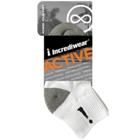 Incrediwear Active Ankle Socks - White Quarter/Above Ankle Support Socks for Running, Hiking & Sports - Breathable & Comfortable Athletic Socks for Men & Women