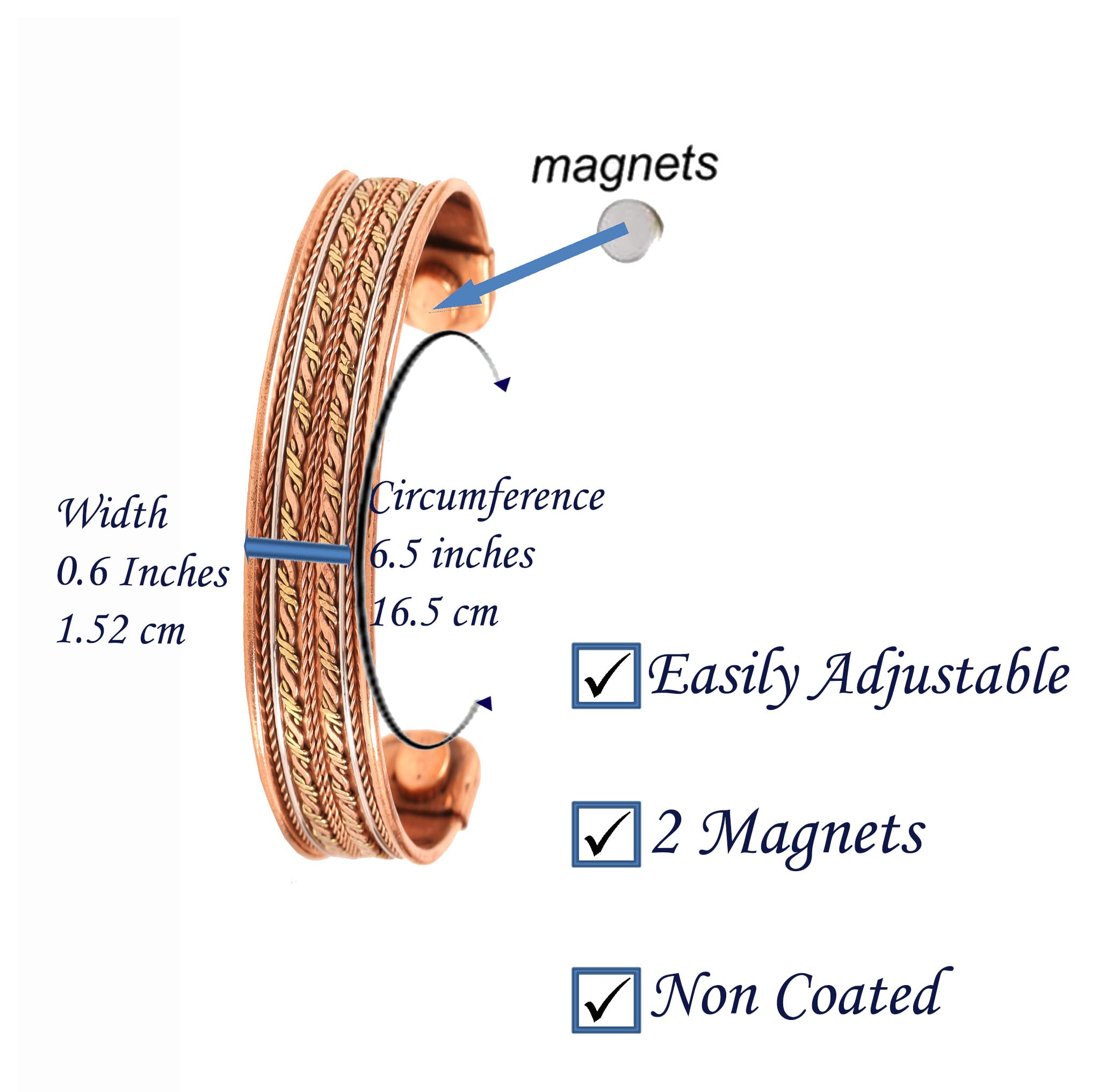 Authentic Tibetan Style Touchstone Copper Bracelet - Hand Forged Solid High Gauge Copper Cuff Jewelry for Women & Men - Multiple Design Options - Perfect for Meditation, Yoga & Spiritual Healing