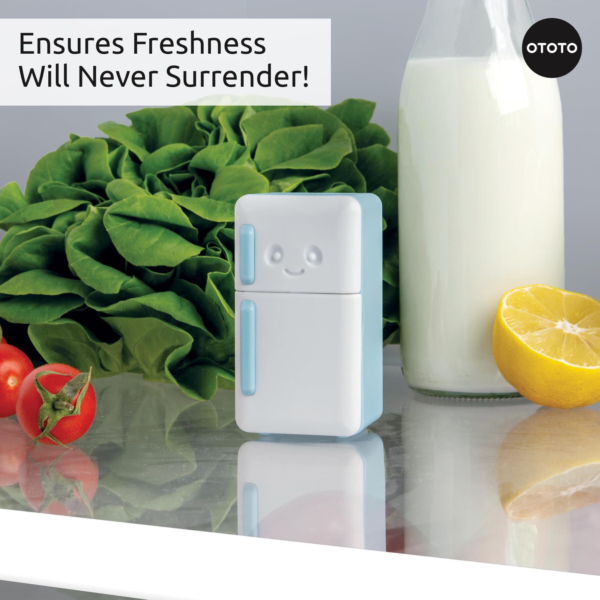OTOTO Fridge Deodorizer - Natural Baking Soda Odor Absorber for Refrigerator, Cute Kitchen Accessories & Gadgets - Keep Your Fridge Fresh for Food Storage & Meal Prep
