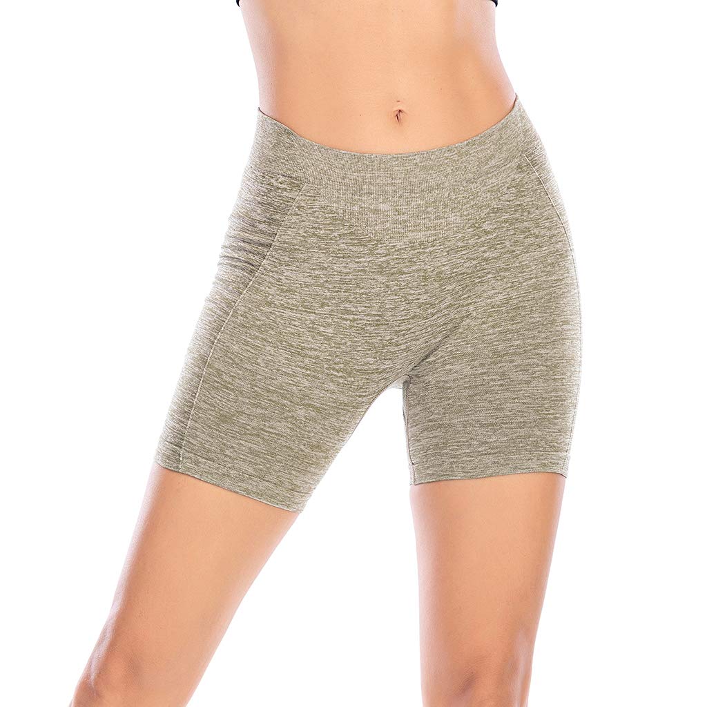 Pursuitlight Women's Seamless Stretch Compression Athletic Shorts - High Waist Tummy Control Workout Yoga Leggings for Running, Gym & Fitness Training