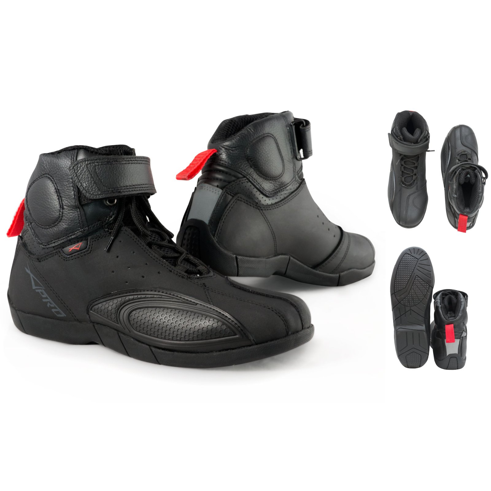 Men's Black Leather Motorcycle Boots - Size 40 - Durable Sports Motorbike Shoes for Riding & Racing | Perfect for Harley, Cruiser & Adventure Bikes