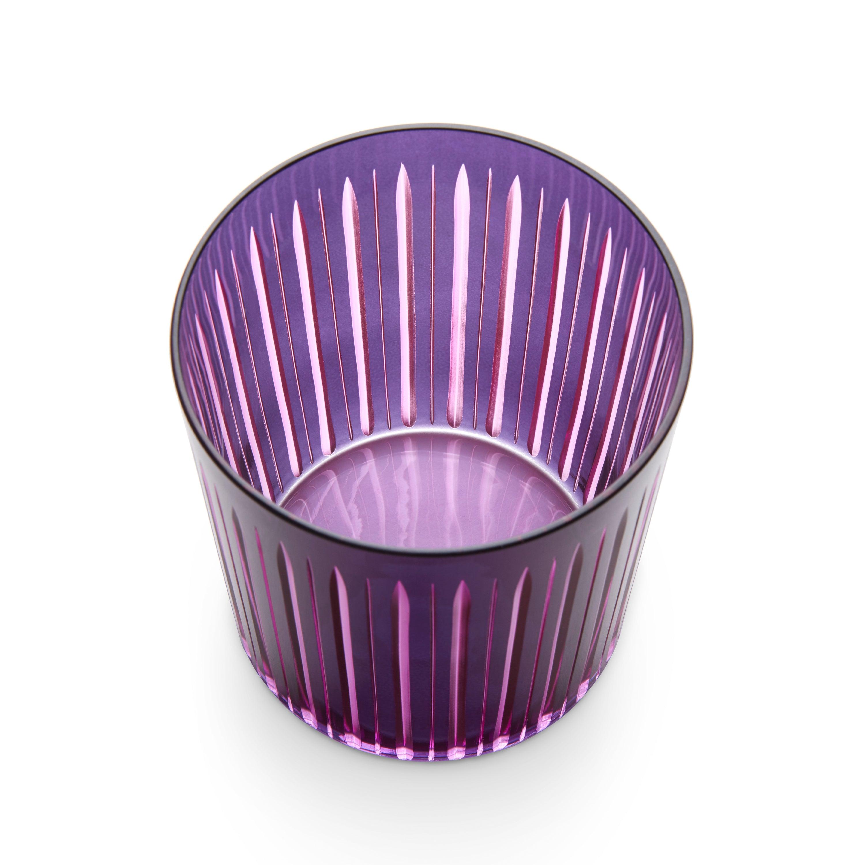 Premium Purple Prism Double Old Fashioned Glasses Set of 4 - Elegant Cocktail Drinking Glasses for Whiskey, Bourbon & Scotch - Perfect for Home Bars, Parties & Gifts